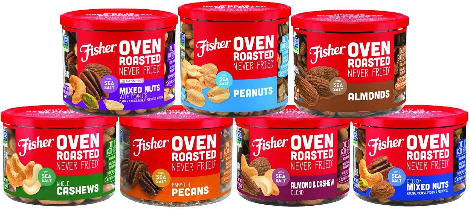 Fisher Oven Roasted Never Fried Deluxe Mixed Nuts, 24 Ounces