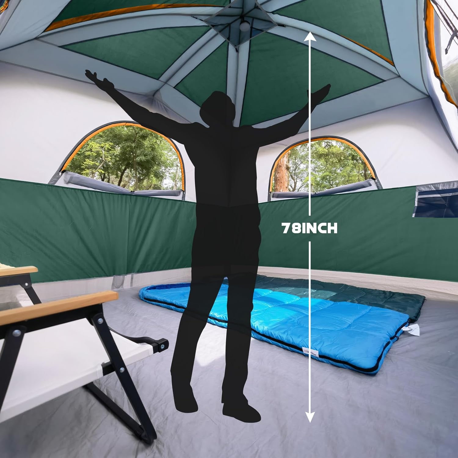 UNP 6 Person Tents for Camping Waterproof Family Cabin Tent with Rainfly