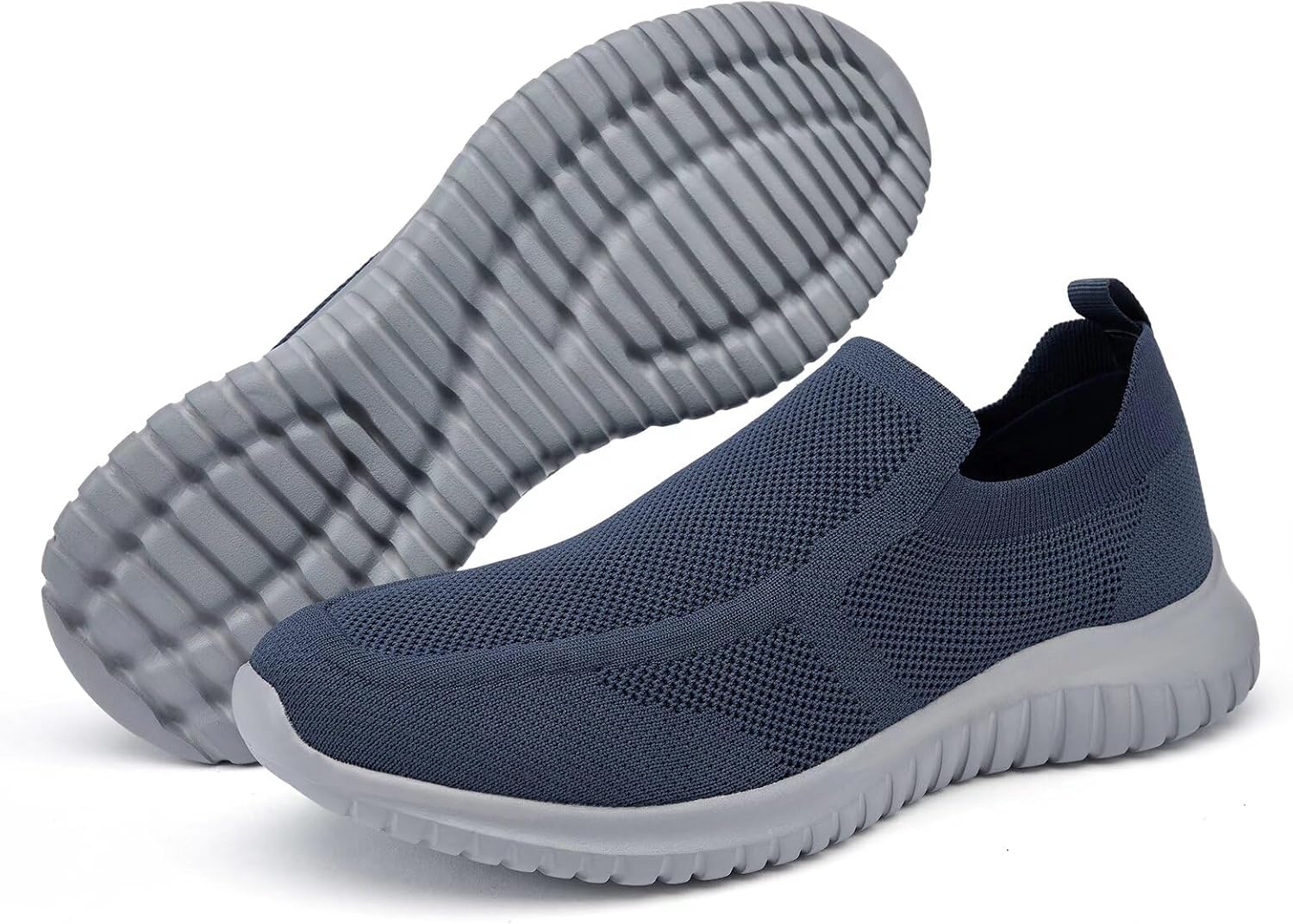konhill Mens Slip-On Knit Walking Sneakers