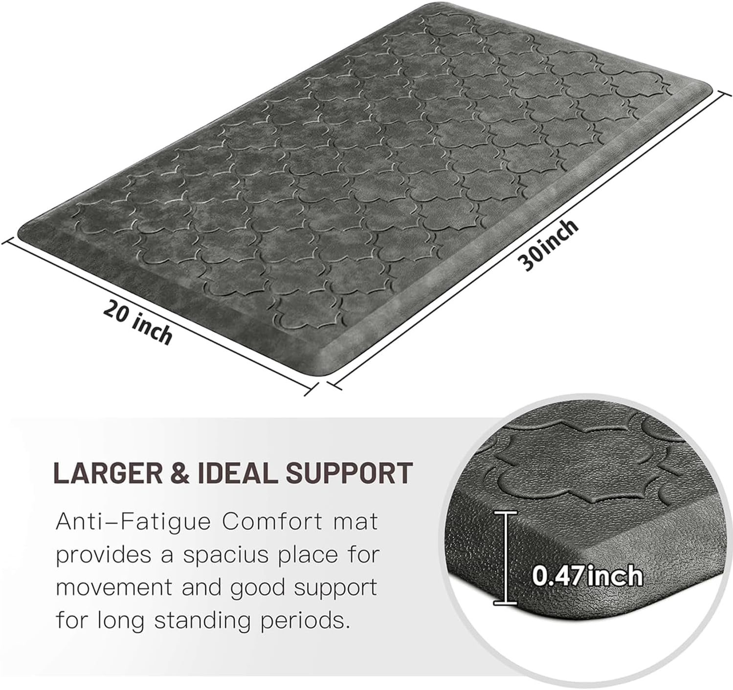 WISELIFE Kitchen Mat Cushioned Anti Fatigue Floor Mat, 17.3"x60", Thick Non Slip Waterproof Kitchen Rugs and Mats, Standing Mat for Floor, Home