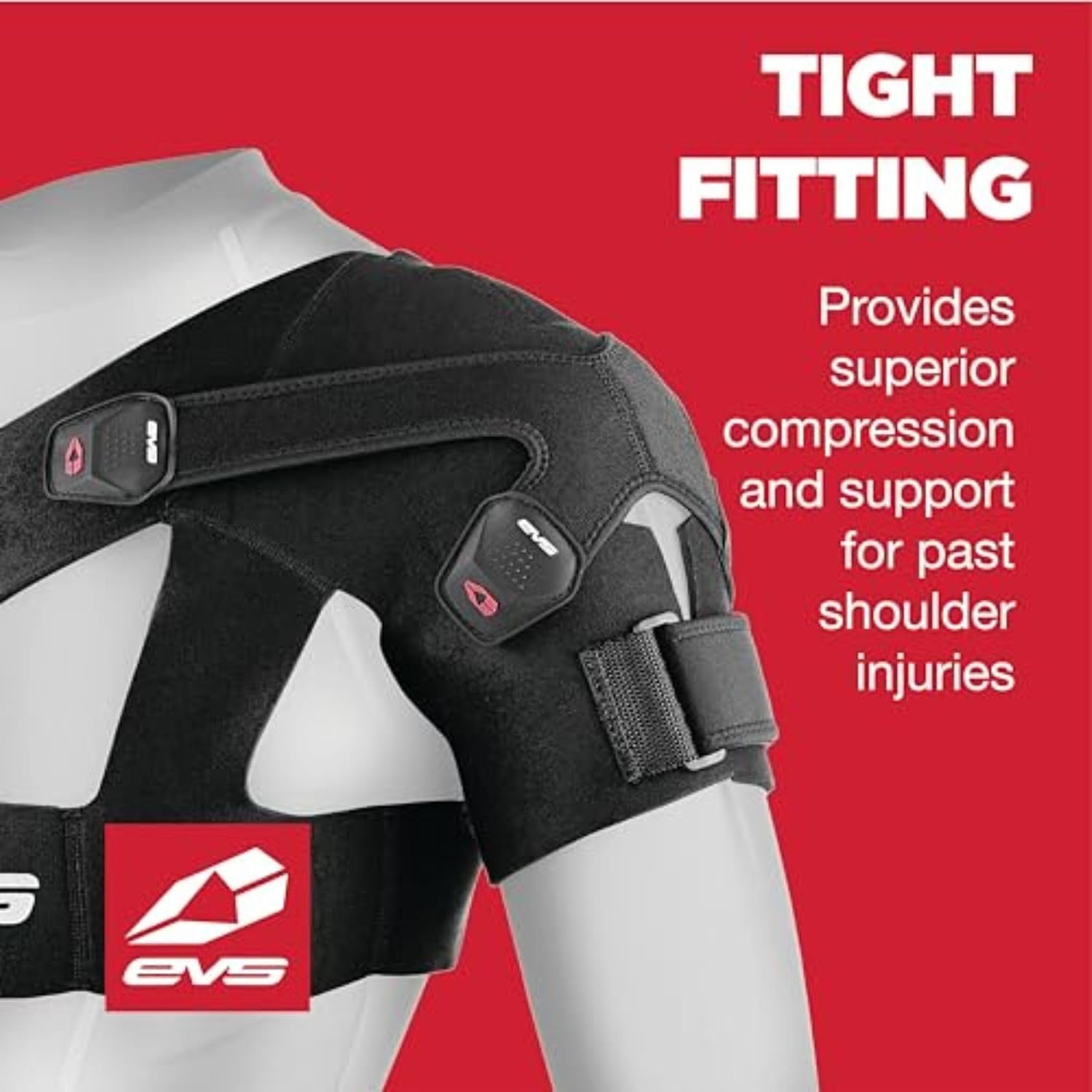 EVS SPORTS SB03 Shoulder Brace For Men | Superior Compression & Adjustable Breathable Support for Rotator Cuff & Past Shoulder Injuries | Extra