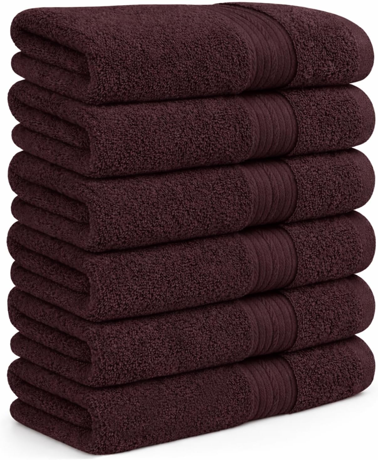 Ample Decor 100% Cotton Hand Towels 18x28 Inches, 600 GSM, Soft & Absorbent, Set of 12, Purple