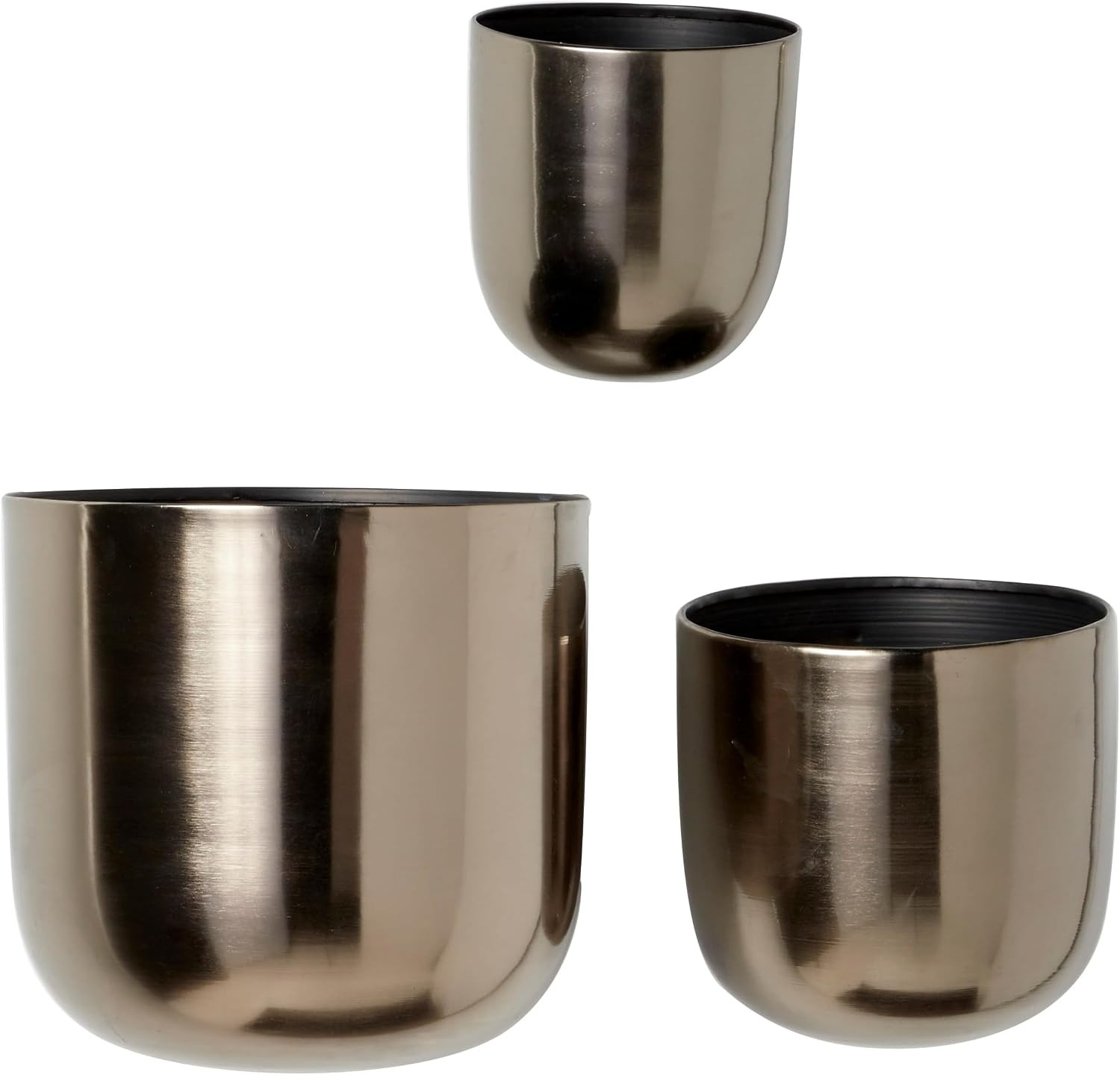 Deco 79 Metal Round Planter with Removable Stand, Set of 2 16", 13"H, Black