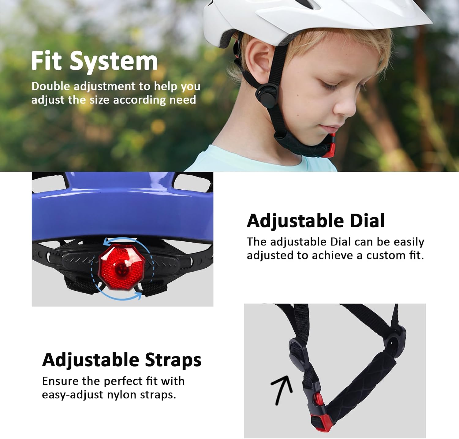 Kids Bike Helmet, Toddler Youth Helmet for Boys Girls, Ages 3-5, 5-8, 8-14
