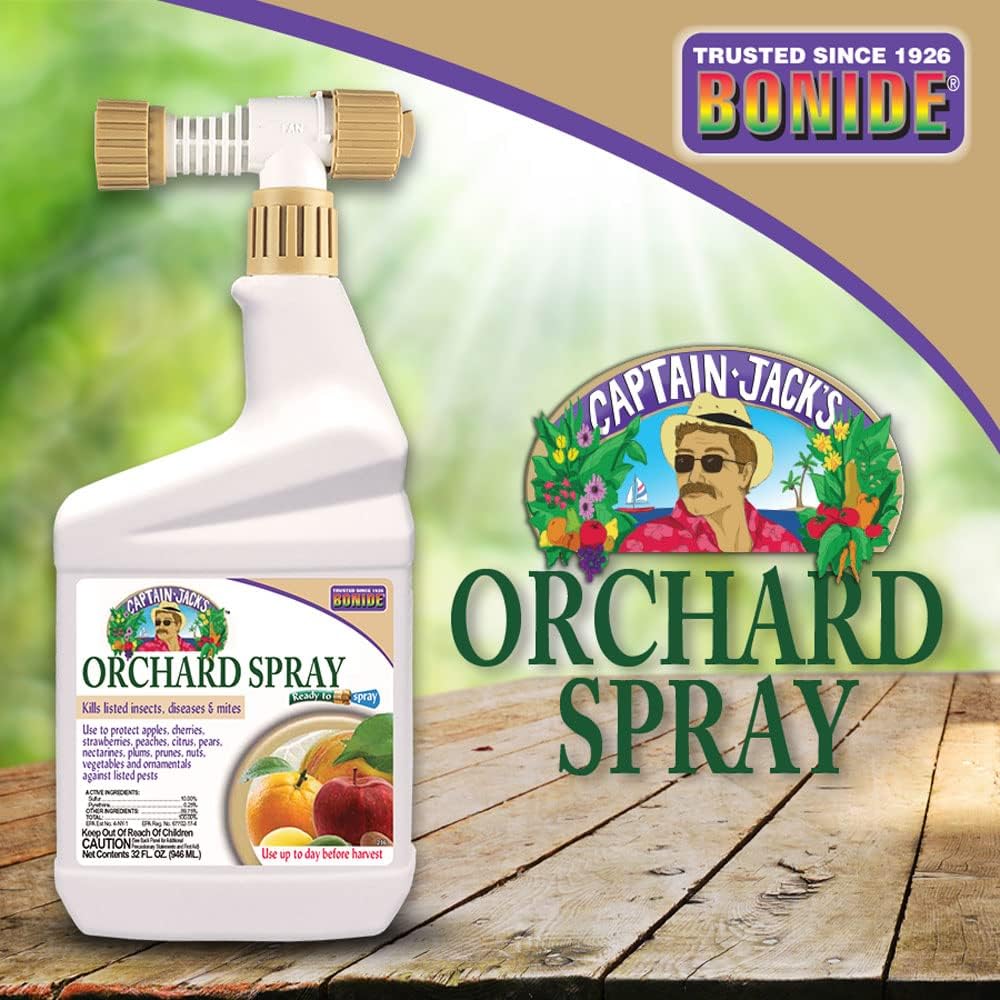 Bonide Captain Jack's Citrus, Fruit & Nut Orchard Spray, 32 oz | Ready-to-Spray, Multi-Purpose Fungicide, Insecticide, and Miticide