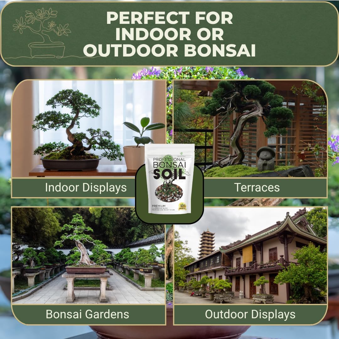 Professional Bonsai Soil Mix Ready to Use | Large 2.2 Quarts, Premium Potting Soil for Bonsai Trees