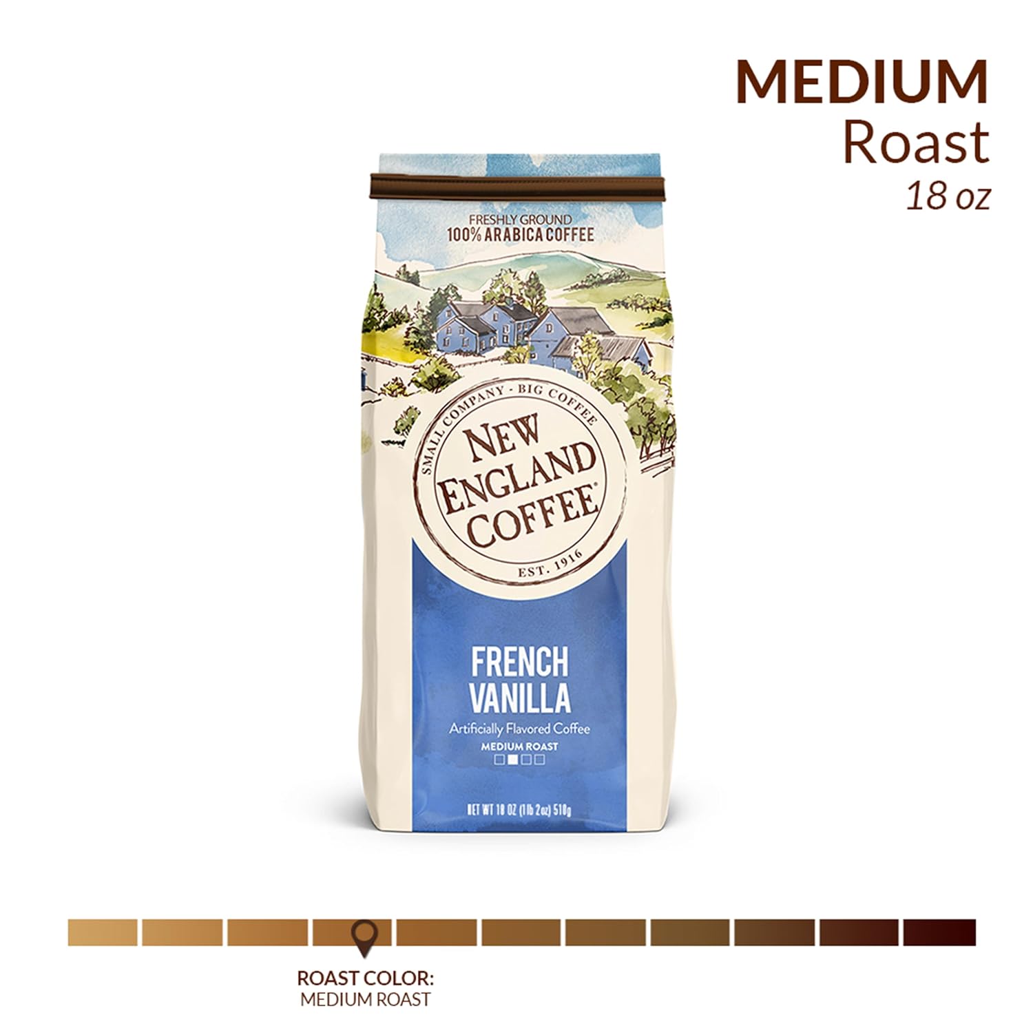 New England Coffee French Roast Dark Roast Ground Coffee, 10oz Bag (Pack of 1)