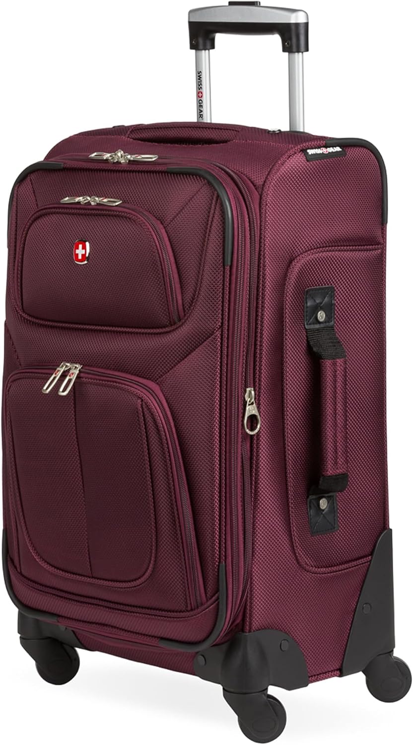 SWISSGEAR Sion Carry-On Spinner Luggage, Softside Expandable, Lightweight Suitcase, Dark Grey, 22.75-Inch