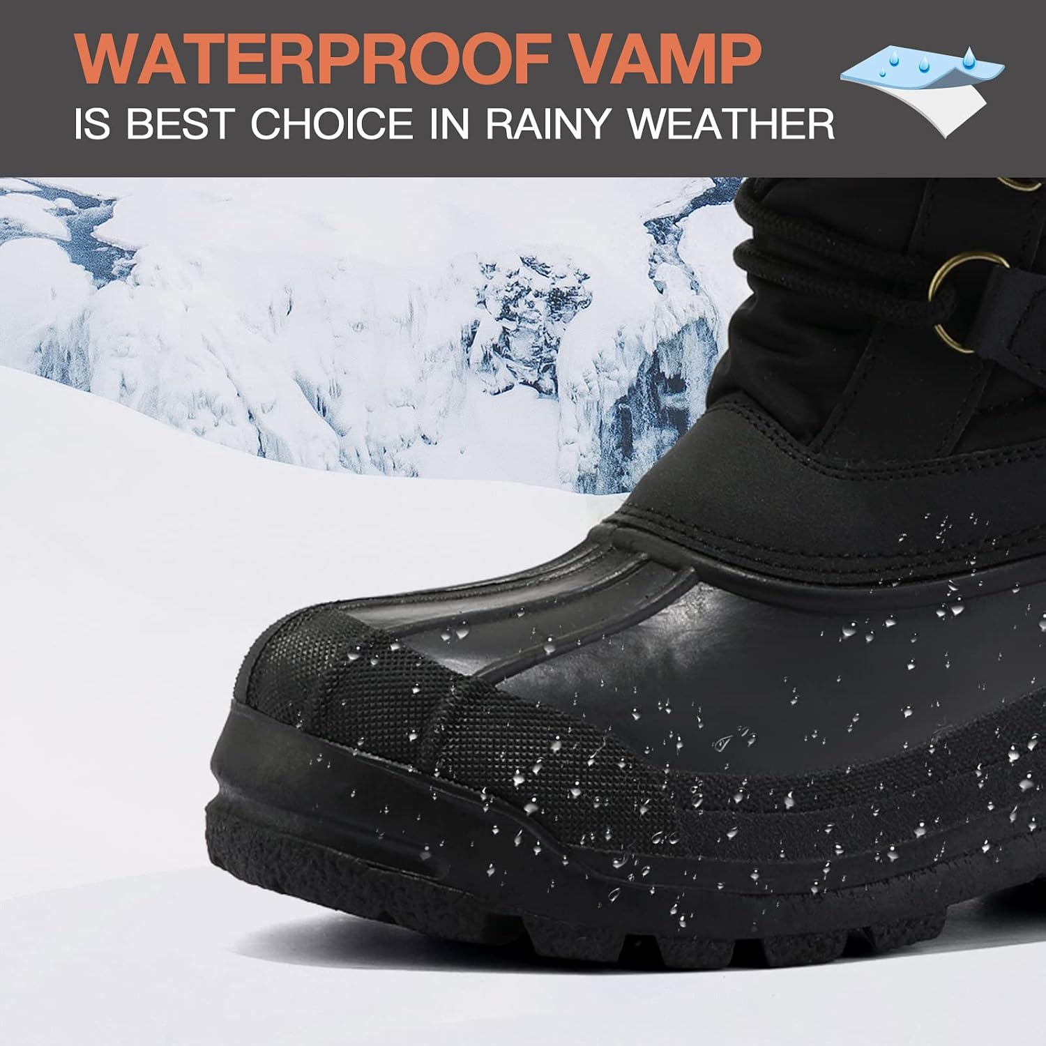 mysoft Women's Snow Boots Waterproof Mid-Calf Winter Boots