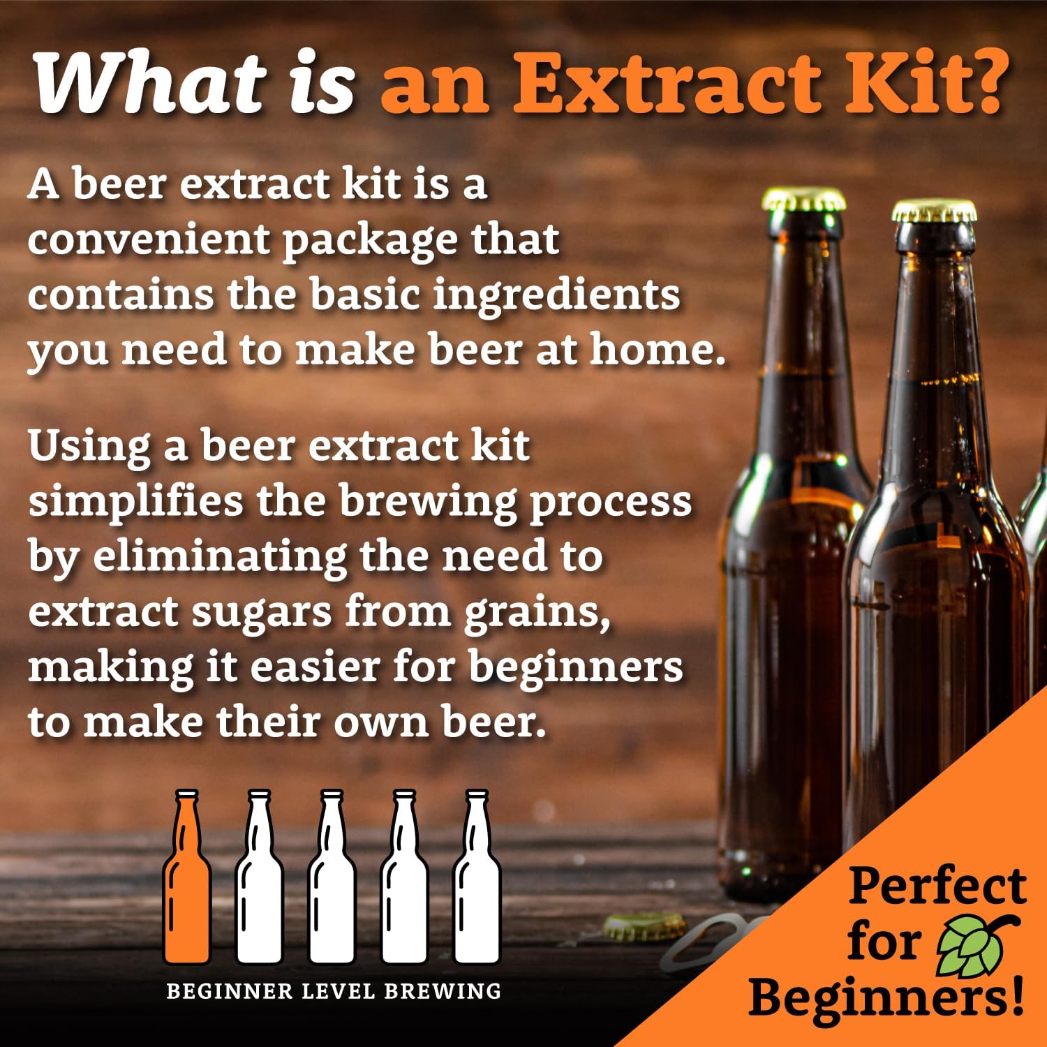 My Brew Supply Orange Wheat Beer Extract Kit | Bavarian Wheat Dry Malt Extract | Golden Light Dry Malt Extract | Caramel Malt | Flaked Wheat Grains