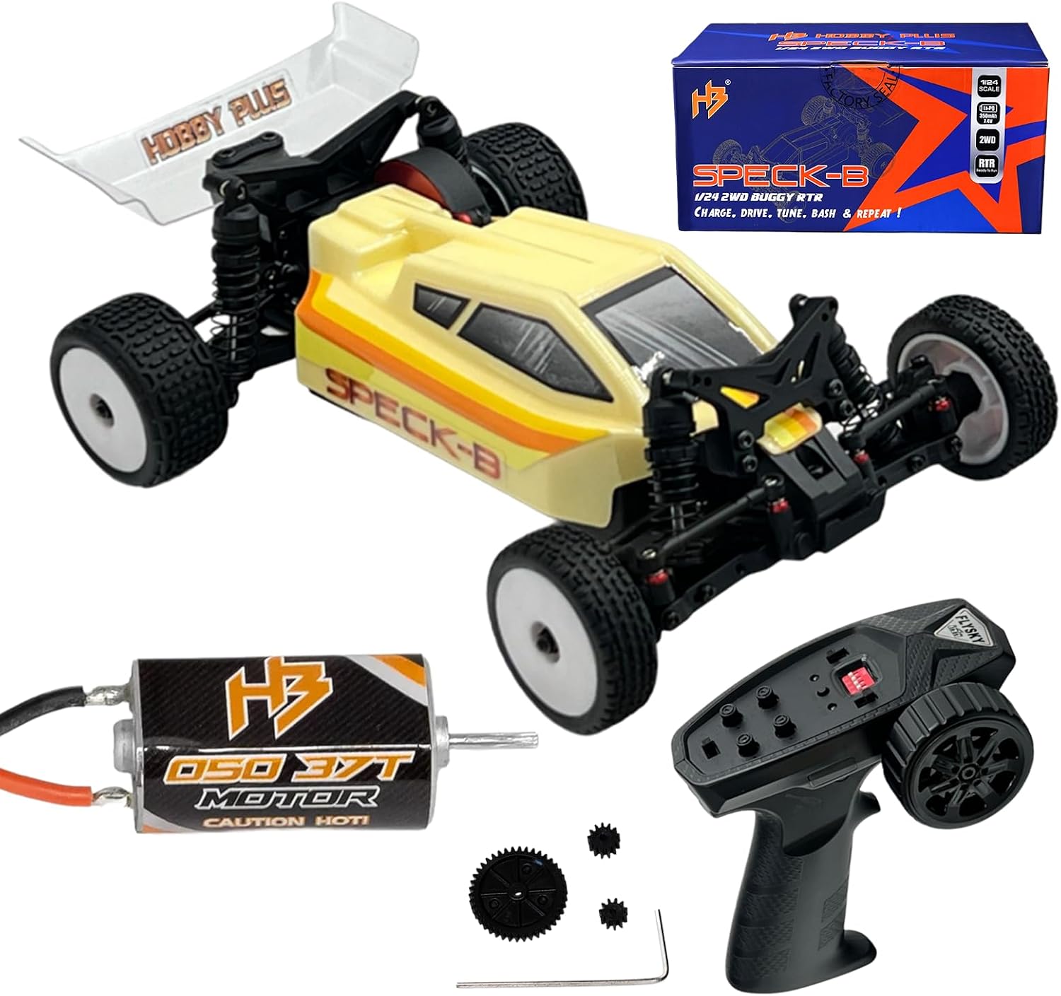 HOBBYPLUS Speck B Elite Brushless 1/24 2WD Mini RC Car - RTR RC Buggy, Fast Mini Racing Buggy – Remote Control Car Racing Vehicles (Razor Magenta)