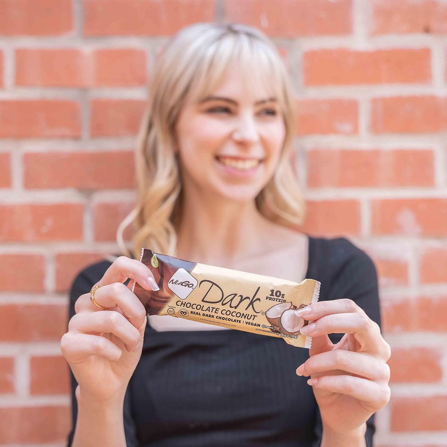 NuGo Dark, Mint Chocolate Chip, 13g Vegan Protein Bar, Gluten Free, 24 CT