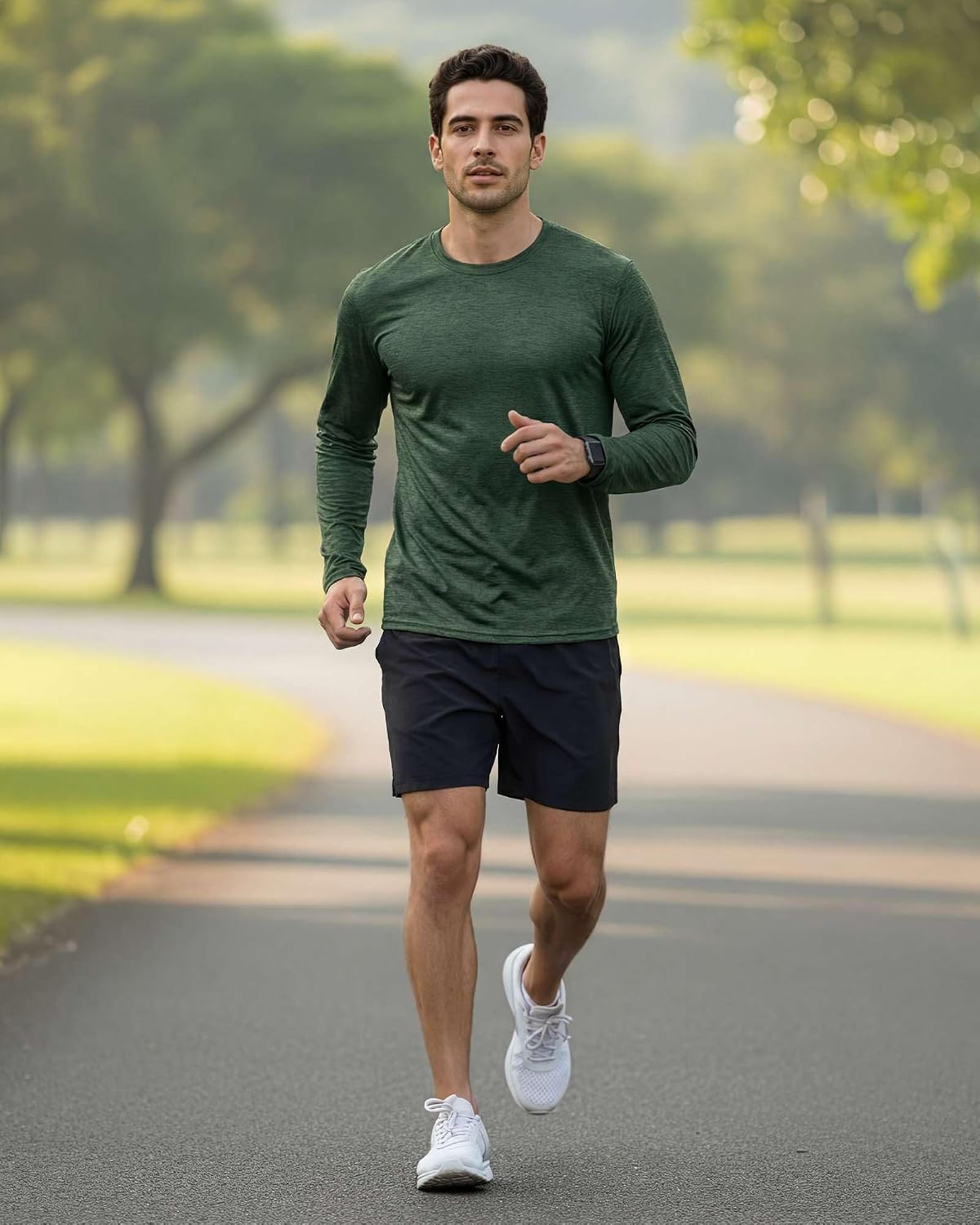 4 Pack Men's Dry Fit Long Sleeve Workout Shirts Gym Athletic Tee Fishing