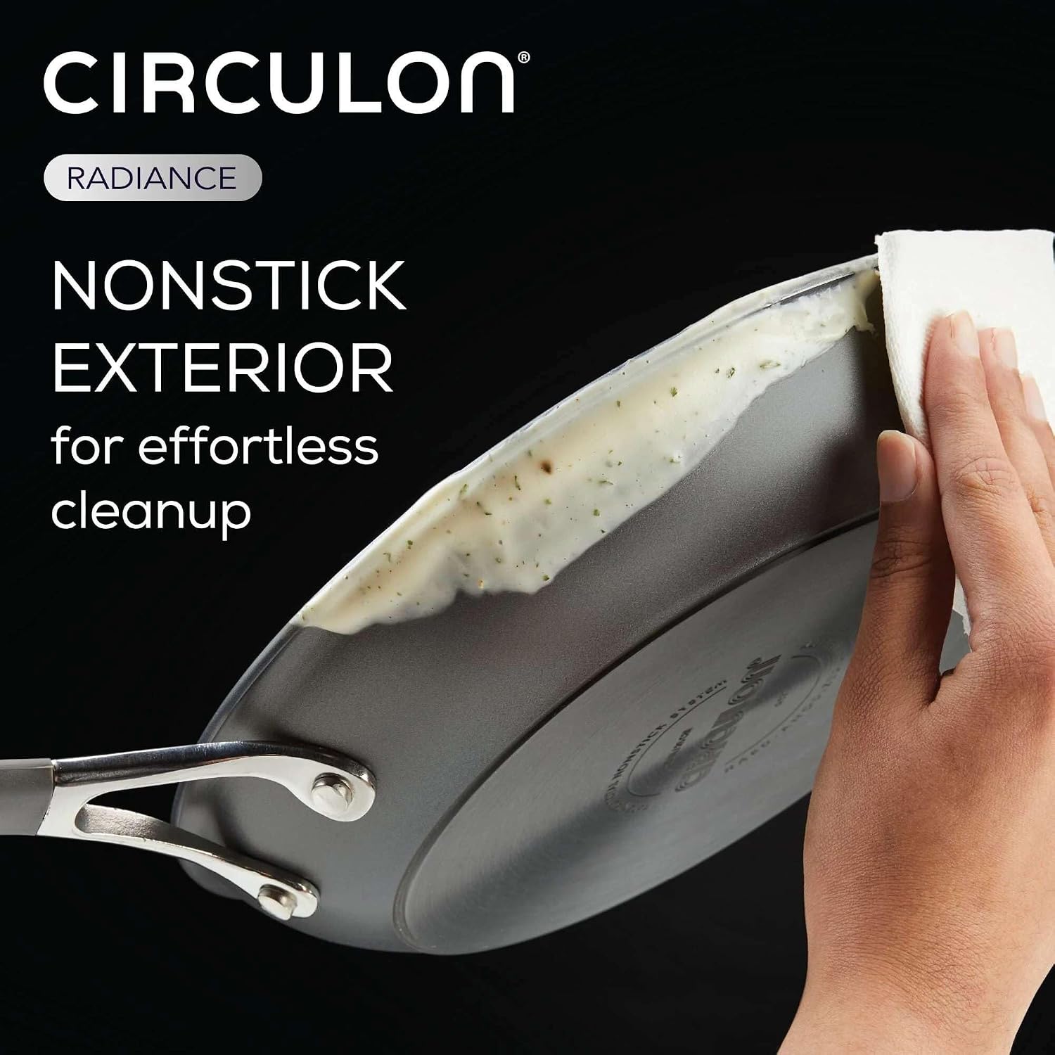 Circulon Radiance Hard Anodized Nonstick Deep Frying Pan with Lid, 12 inch Frying Pan with Lid, Deep Skillet, Gray
