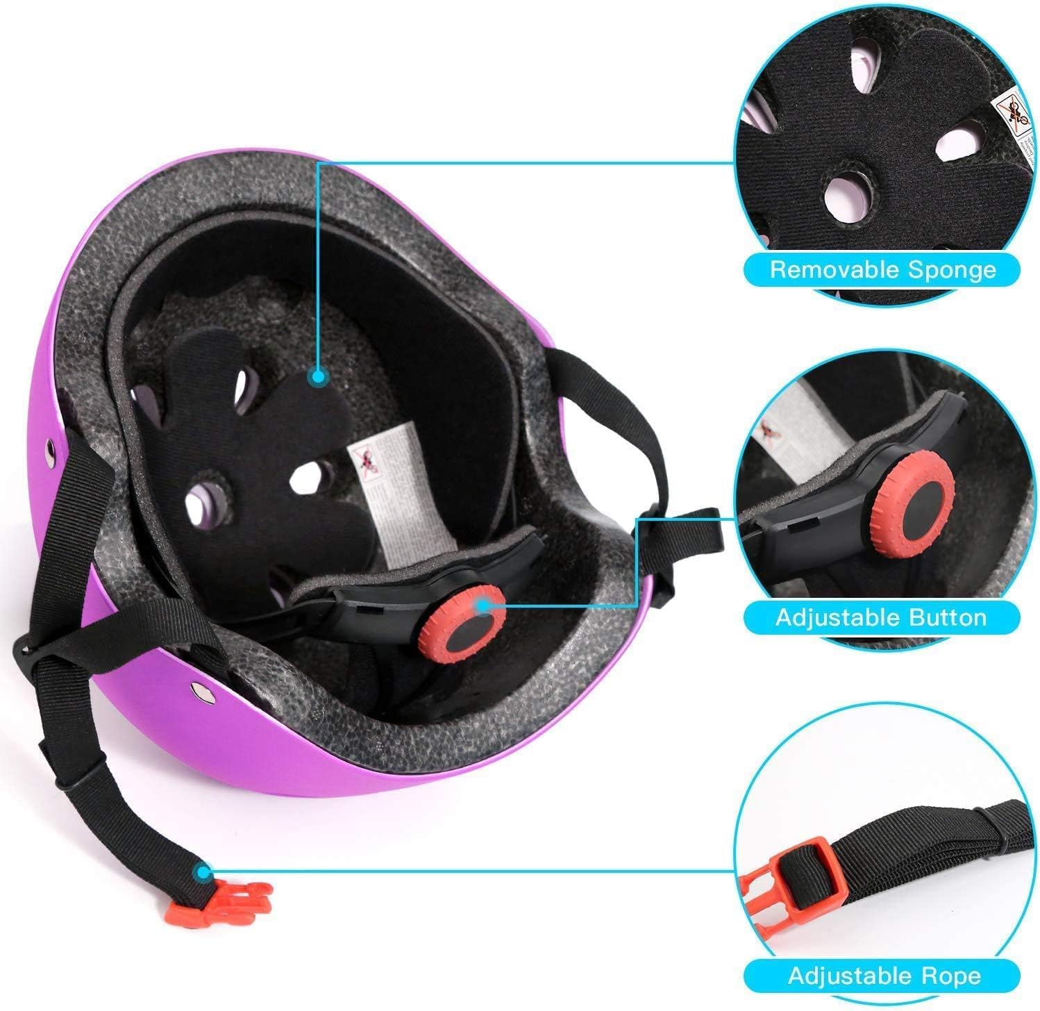 Adjustable Helmet for Ages 3-16 Kids Toddler Boys Girls Youth