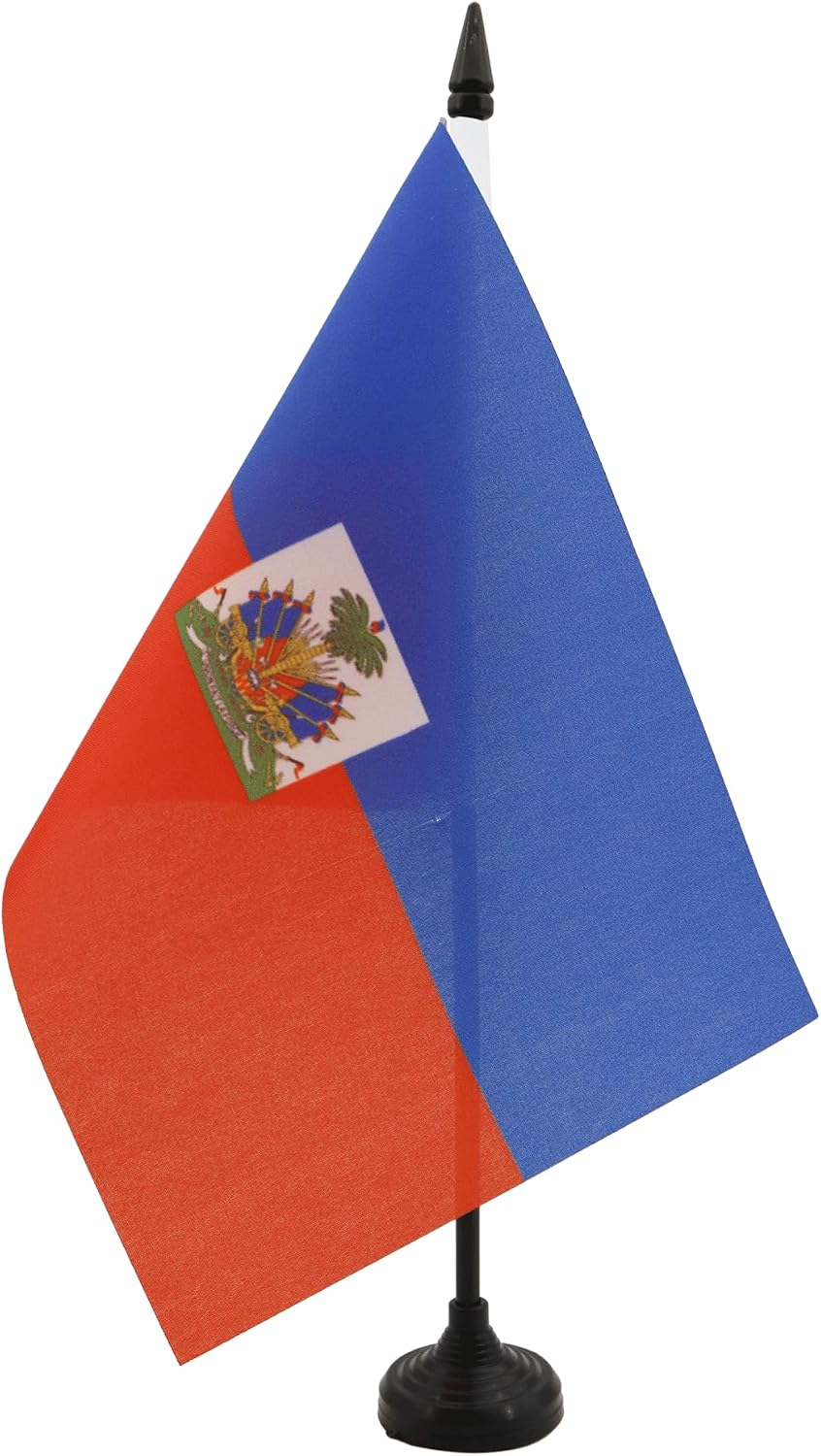 AZ FLAG Nicaragua Table Flag 4x6 in 100D Polyester Plastic Base | Indoor use Nicaraguan 15x10 cm desk flag stitched finish with reinforced edges with plastic pole