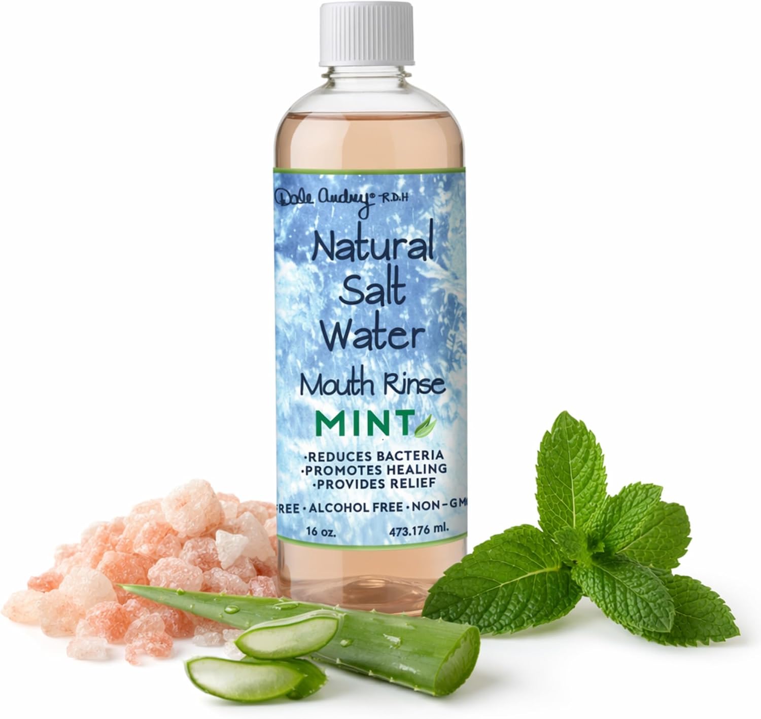 Dale Audrey Pink Himalayan Salt Water Rinse, Cinnamon Mouthwash, 16 oz