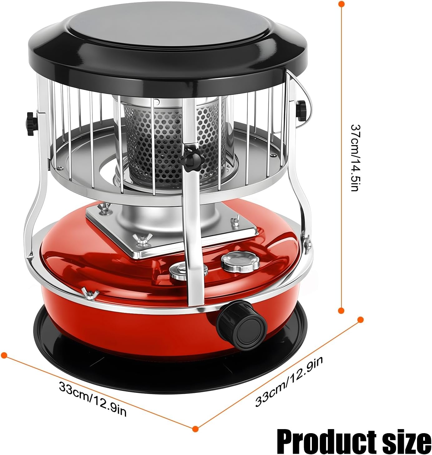 9000 BTU Portable Kerosene Heater - Indoor Safe & Outdoor Use for Camping, Emergency Heat, Cooking | No Electricity Needed | Black Army Green