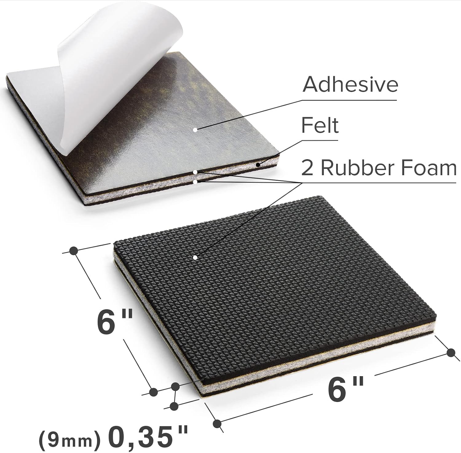 X-PROTECTOR Non Slip Furniture Pads – 12 Premium Furniture Grippers 3"! | Best SelfAdhesive Rubber Feet Furniture Feet – Ideal Non Skid Furniture Pad Floor Protectors – Keep Furniture in Place!