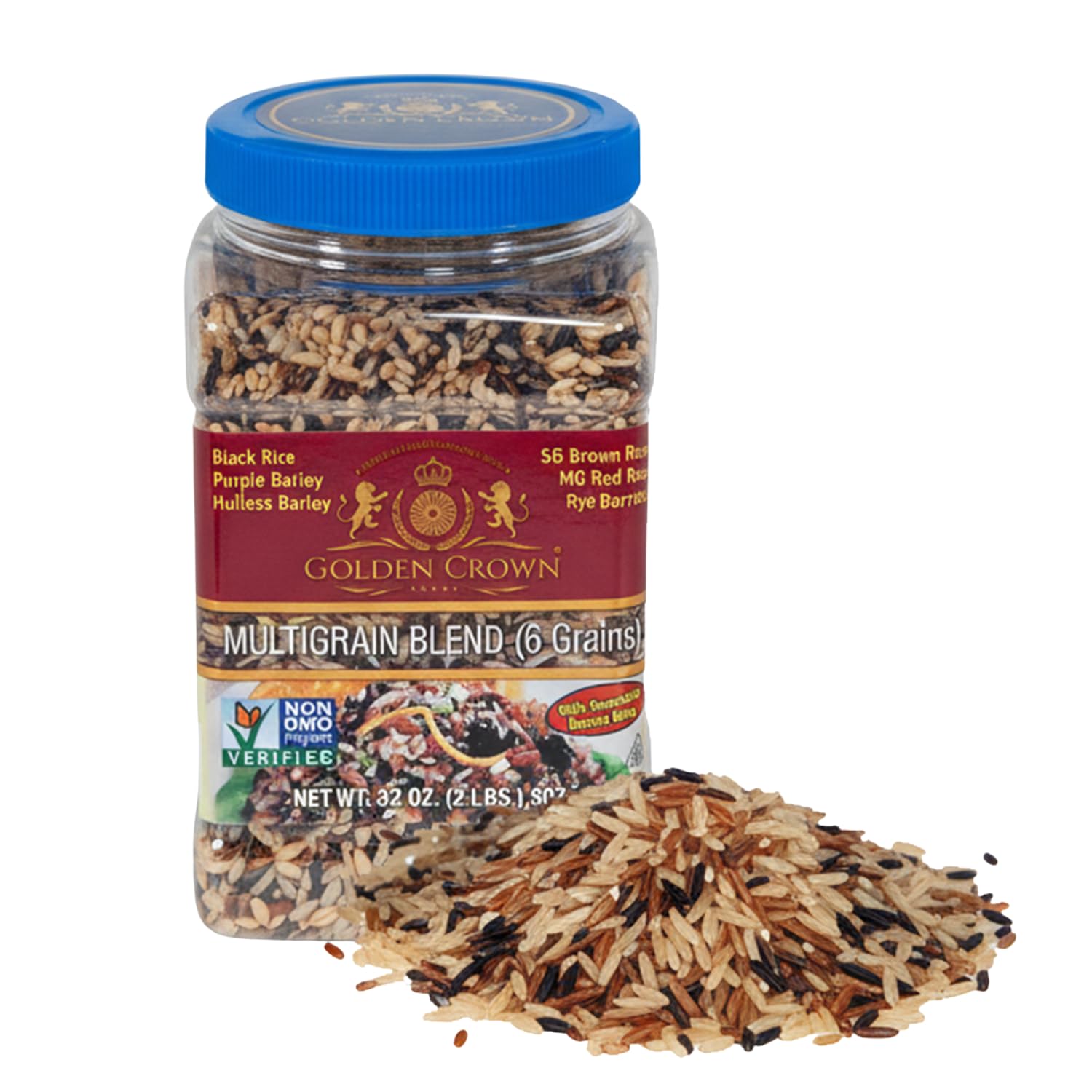 Golden Crown 8-in-1 Wild Rice Blend w/Red, Black Barley, Wild Rice Mix, 2lb