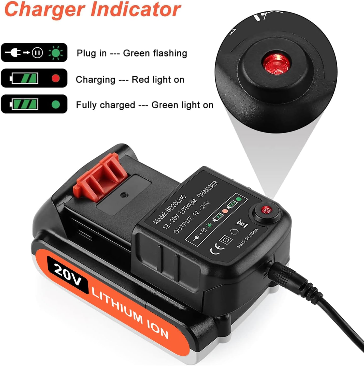 ANTRobut 3500mAh Replacement for Black and Decker 20V Lithium Battery and Charger Compatible with 20V Black & Decker Batteries