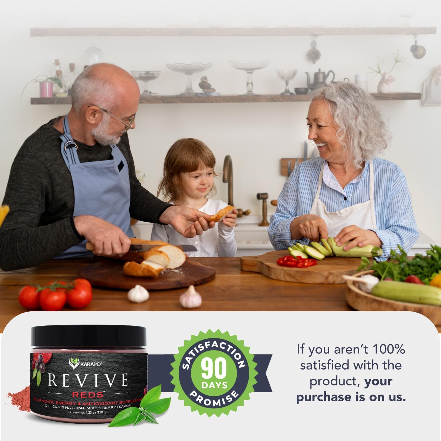 KaraMD Revive Reds, Natural Energy Boosting Superfood Powder, 30 Servings | Concentrated Polyphenol Blend