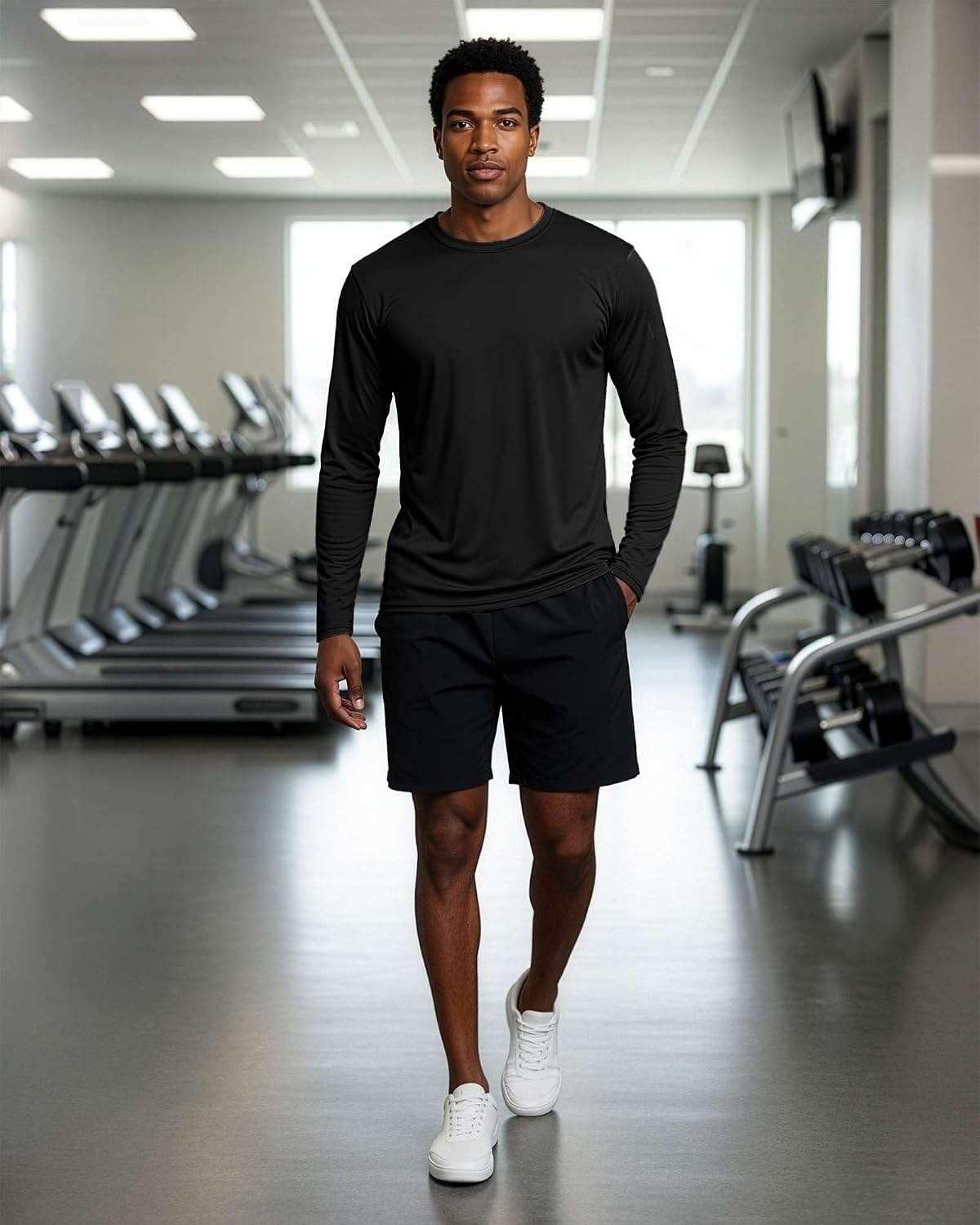 4 Pack Men's Dry Fit Long Sleeve Workout Shirts Gym Athletic Tee Fishing