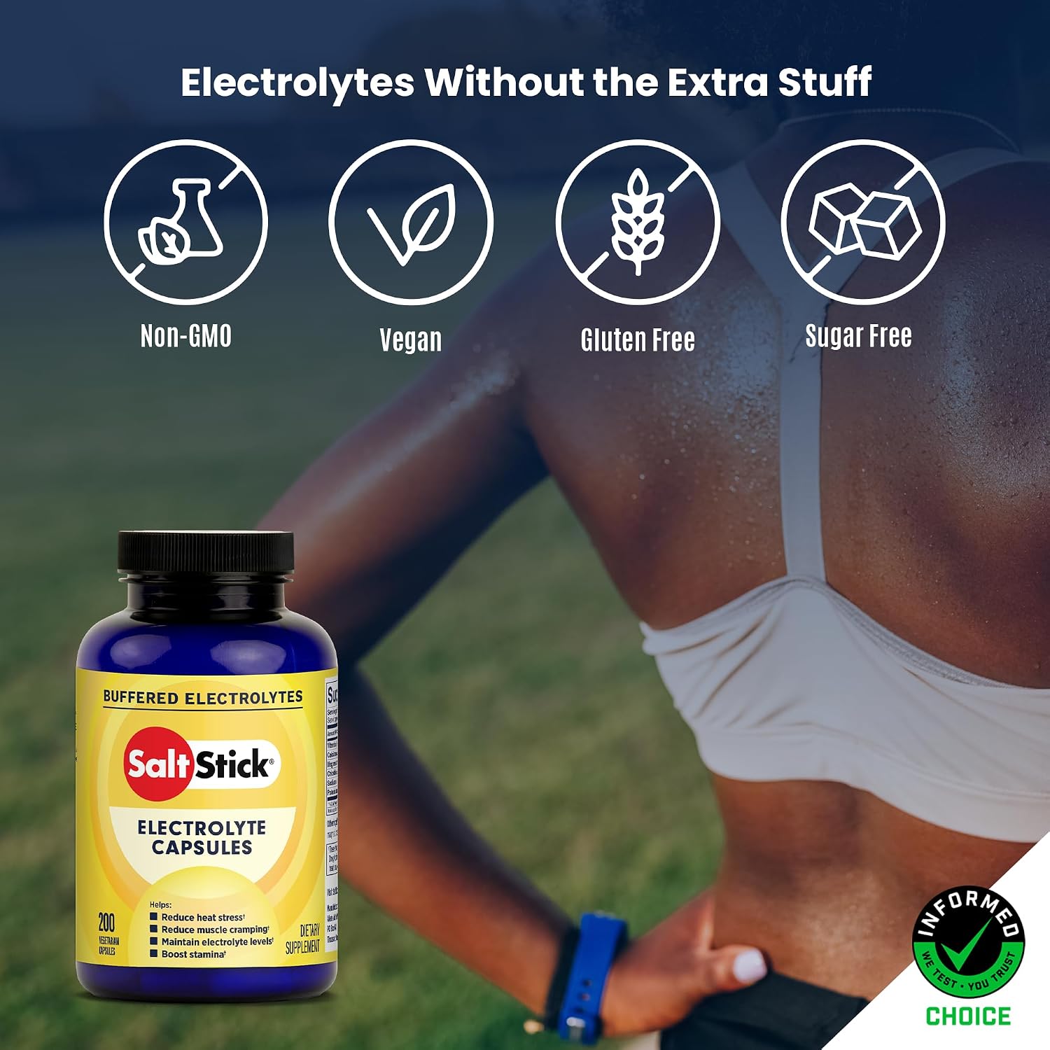 SaltStick Electrolytes with Caffeine - Salt Pills and Electrolytes for Running, Hydration, Leg Cramps Relief, Sports Recovery, Hiking Essentials - Salt, Magnesium, Potassium, Vitamin D3 - 100 Count | Electrolyte capsules to replace what you lose in sweat…