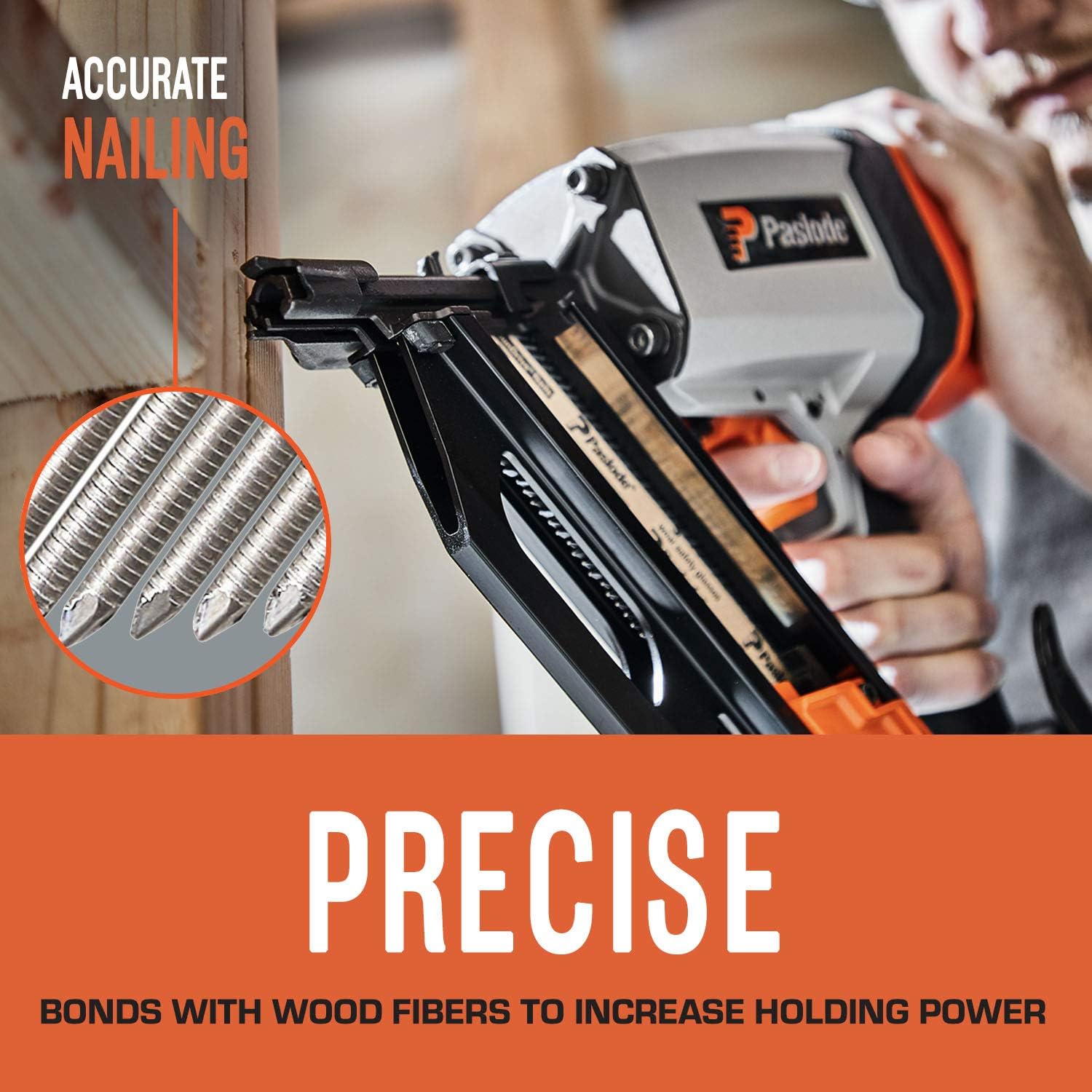 Paslode, Framing Nails, 650603, 30 Degree RounDrive Brite, 2 3/8 inch x.113 Gauge, Ring, 2,000 per Box
