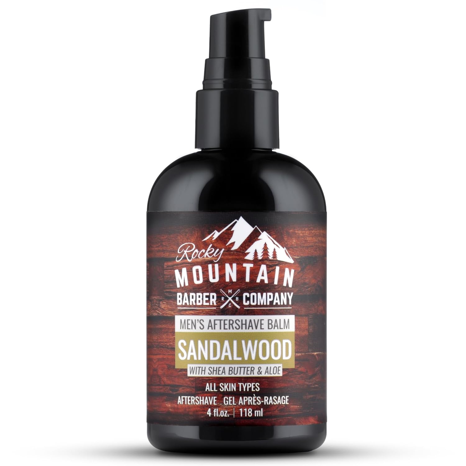 Rocky Mountain Barber Company Sandalwood Aftershave Balm for Men, 4 oz | Made with Sandalwood Essential Oil, Coconut Oil and Shea Butter
