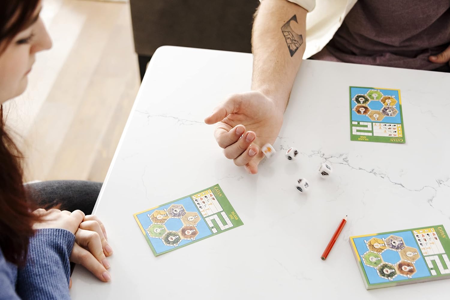 CATAN Dice Game - Portable Fun for On-the-Go Adventures! Strategy Game, Family Game for Kids and Adults, Ages 7+, 1-4 Players, 15-30 Minute Playtime