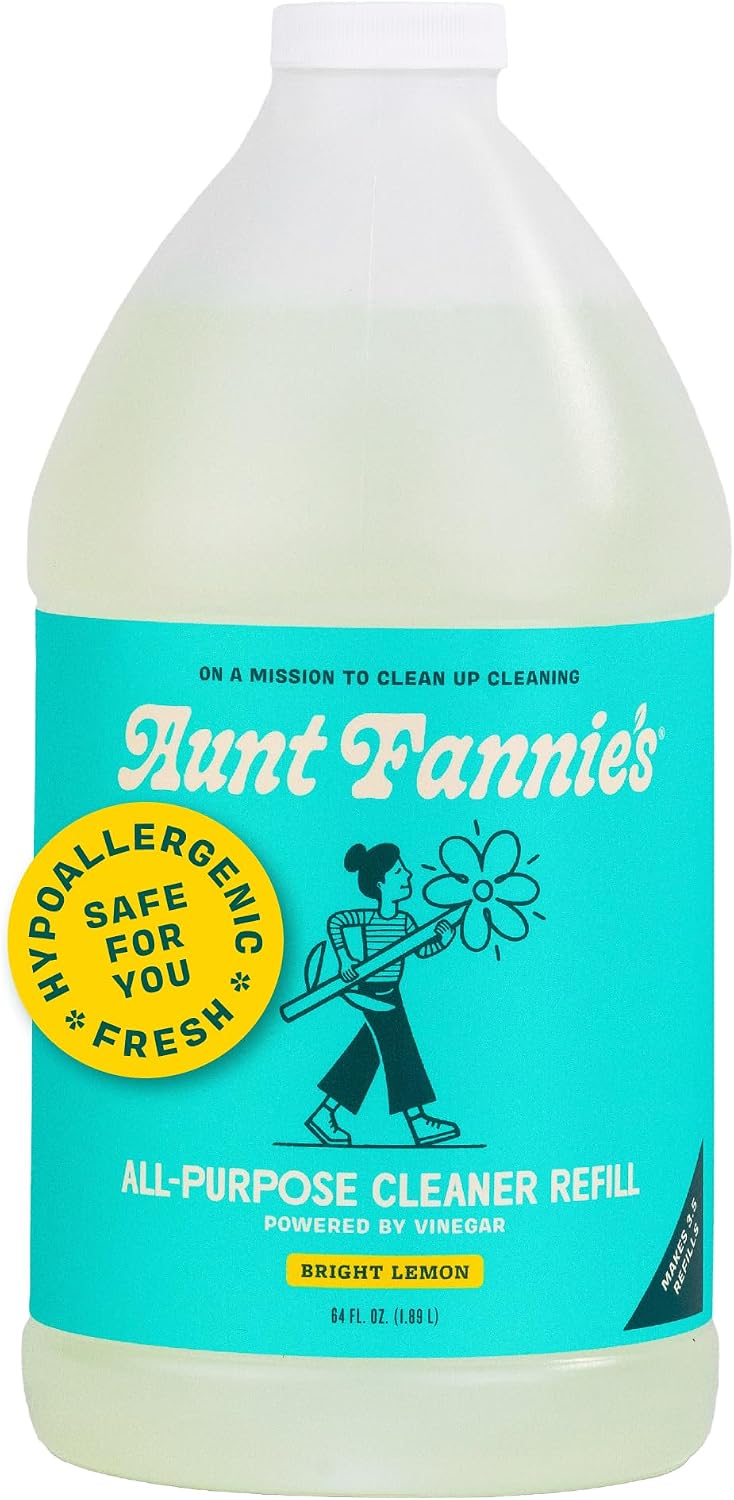 Aunt Fannie's All Purpose Vinegar Cleaner Spray, Lavender, Pack of 1 | Cuts Grease & Grime, No Harsh Residue, Safe for Kitchens Bathrooms Windows Counters & Sealed Areas, Kid and Pet Safe