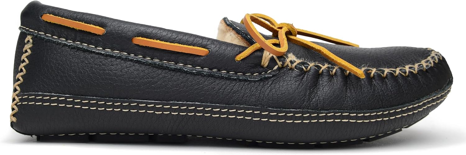 Minnetonka Men's Sheepskin Moose Slipper