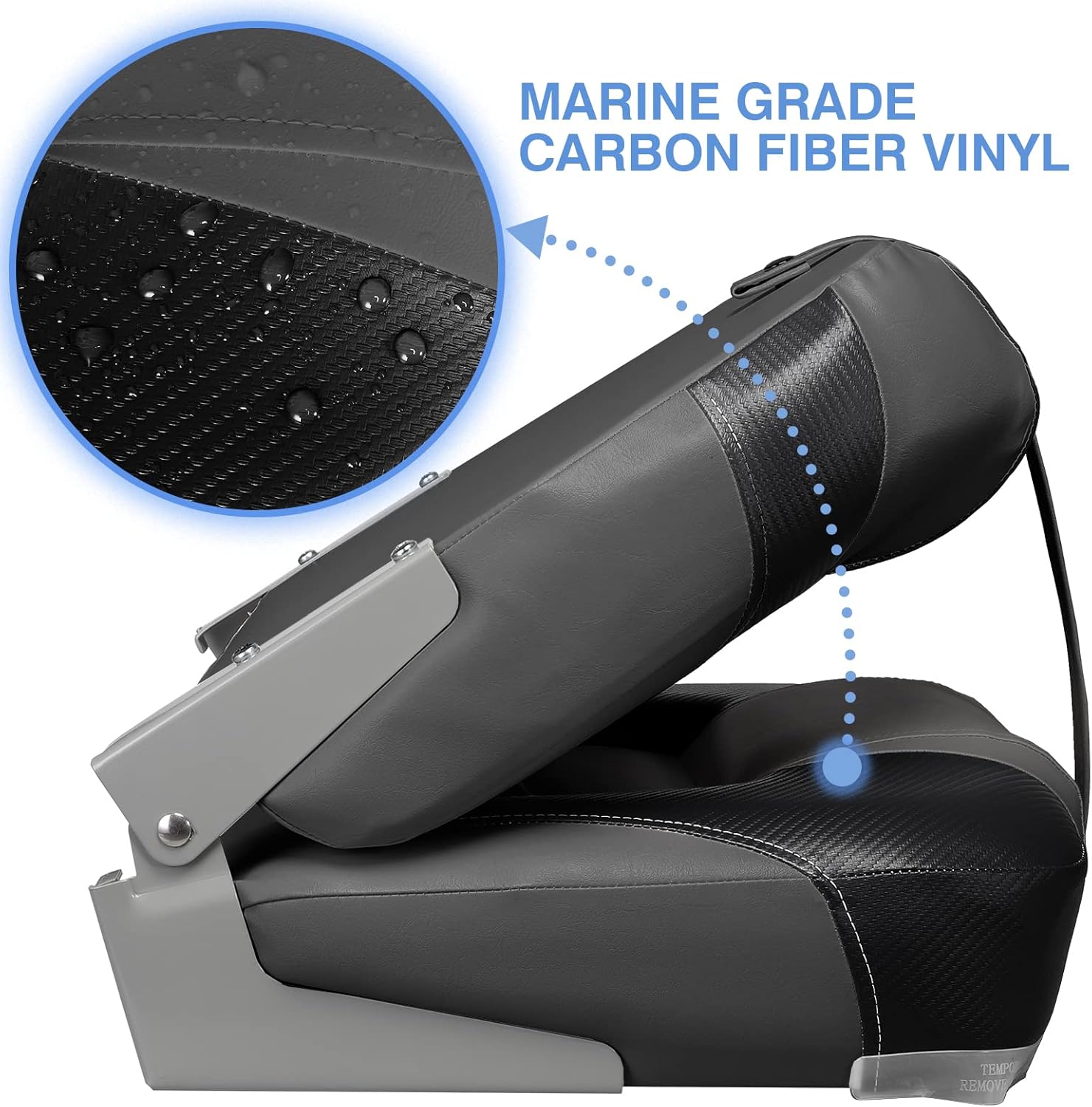 Leader Accessories Low/High Back Folding Fishing Marine Boat Seat 2 Pack