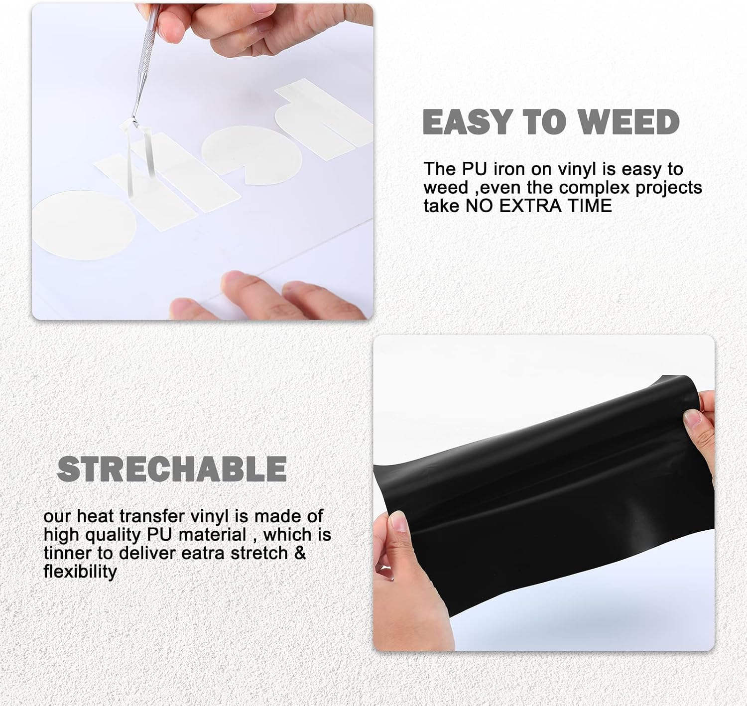 XSEINO HTV Heat Transfer Vinyl for T-Shirts 12"x10" -13Pack Perfect Iron On Vinyl for Cricut