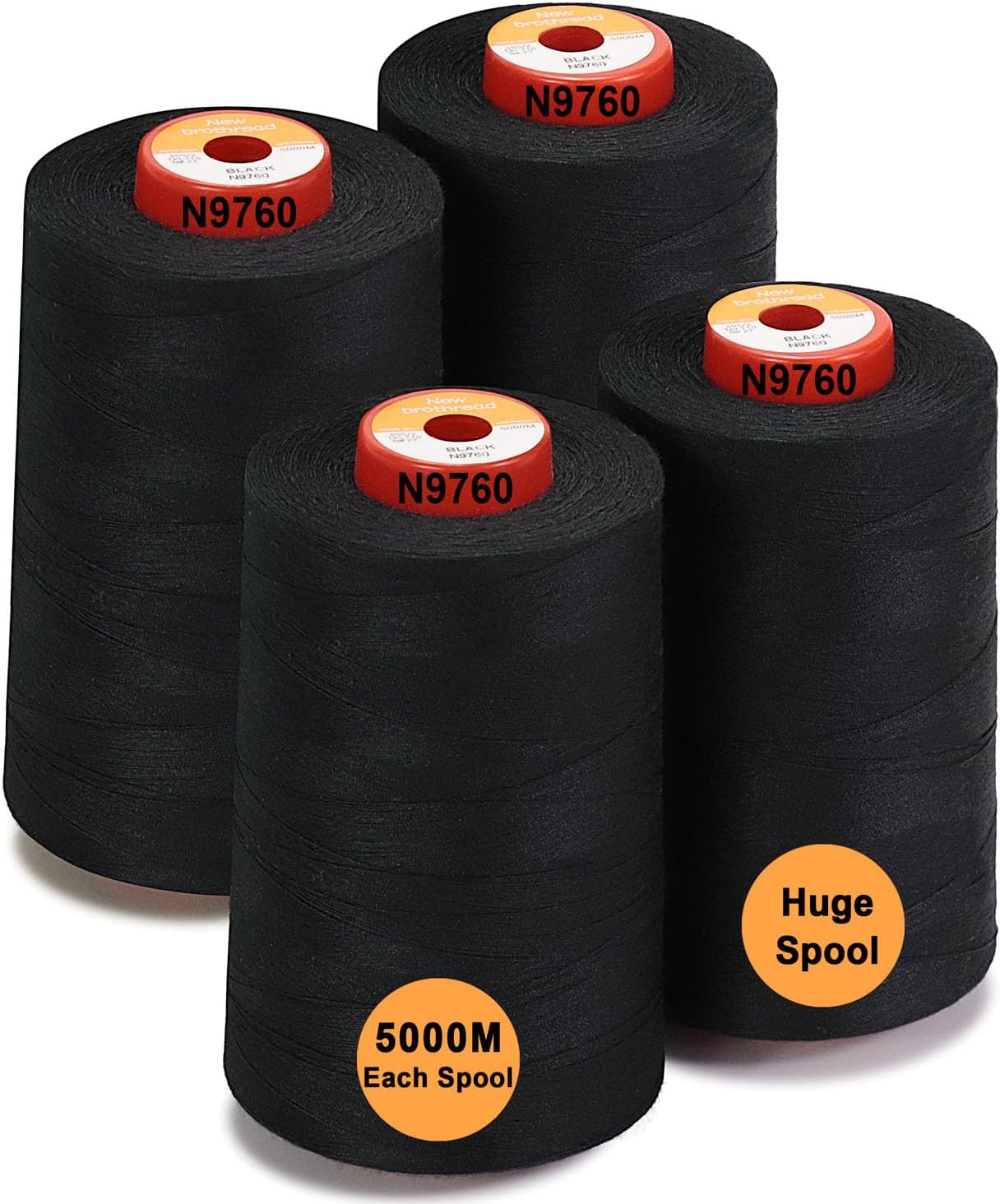 New brothread 4 Large Cones All Purpose Polyester Thread -Cream