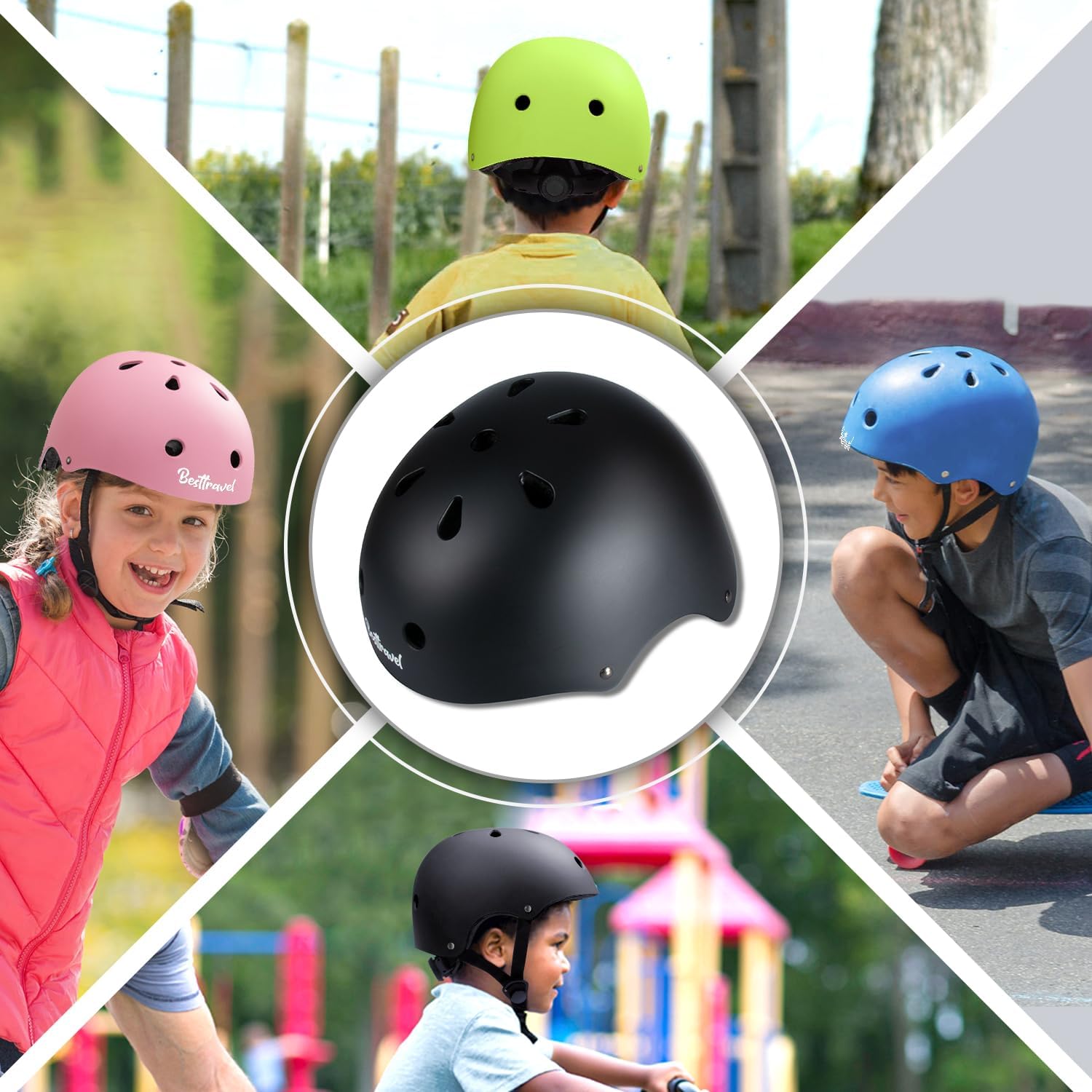 Besttravel Kids Helmet, Toddler Adjustable Kids Ages 3-8 Years Old Boys Girls Multi-Sports Safety