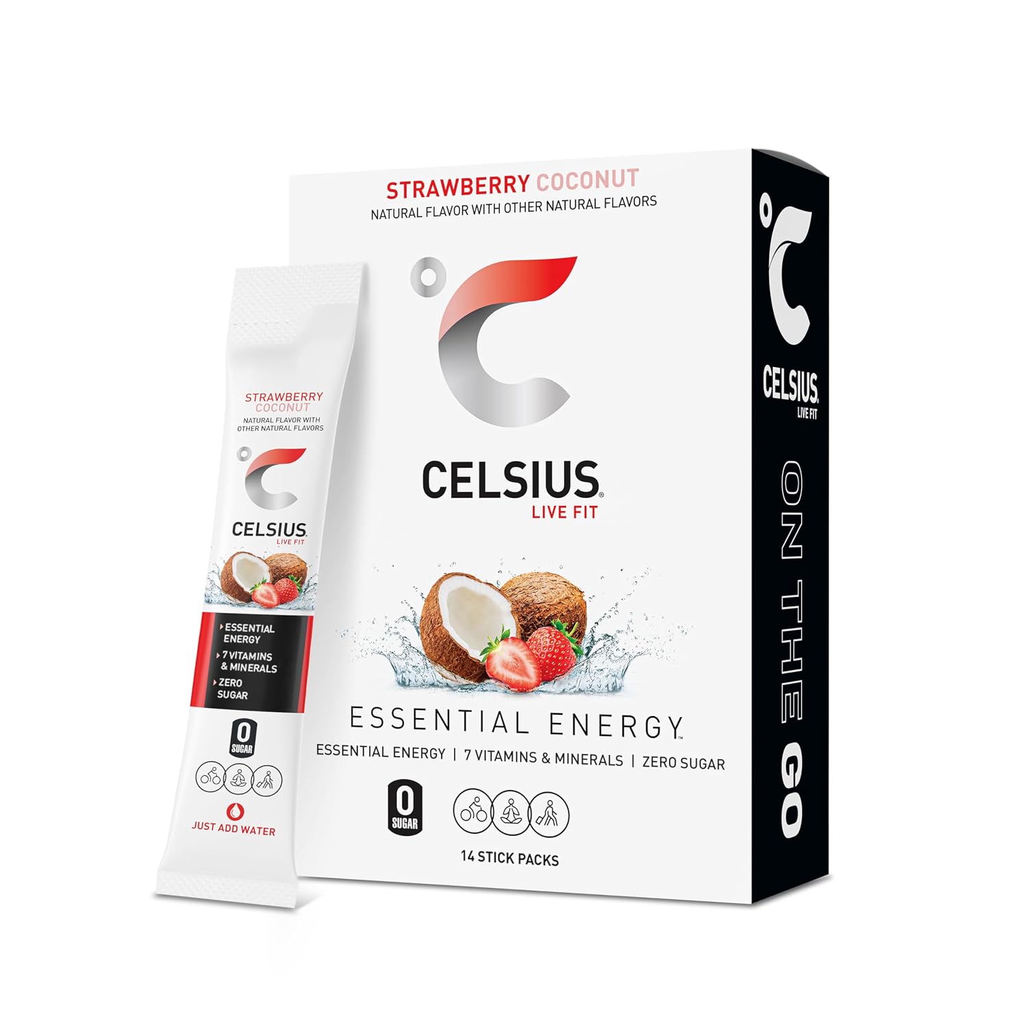 CELSIUS On-The-Go Powder Stick Packs, Zero Sugar (14 Sticks per Pack)