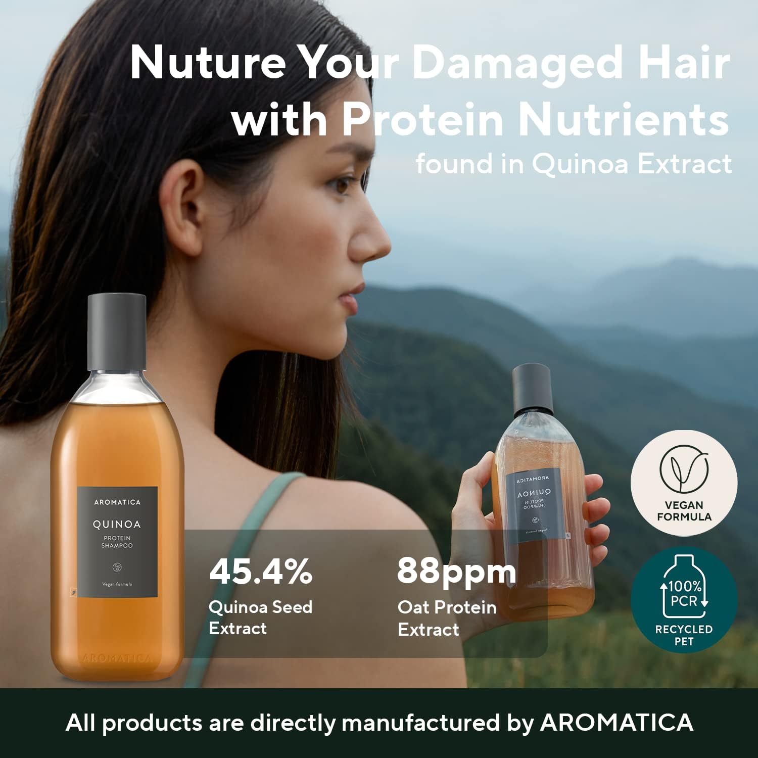 AROMATICA Rosemary Scalp Scaling Shampoo for Hair Growth | Korean Hair Care for Thinning Hair & Hair Loss, Natural Essential Oil, Vegan, Sulfate Silicone Paraben Free (13.53 oz)