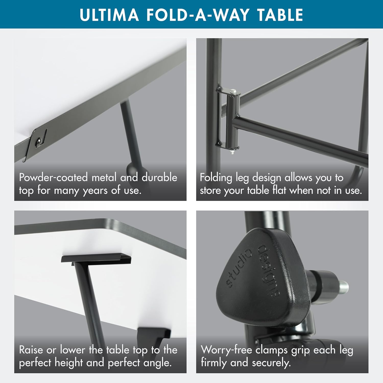Studio Designs 19652 Ultima Fold A Way Table, Black