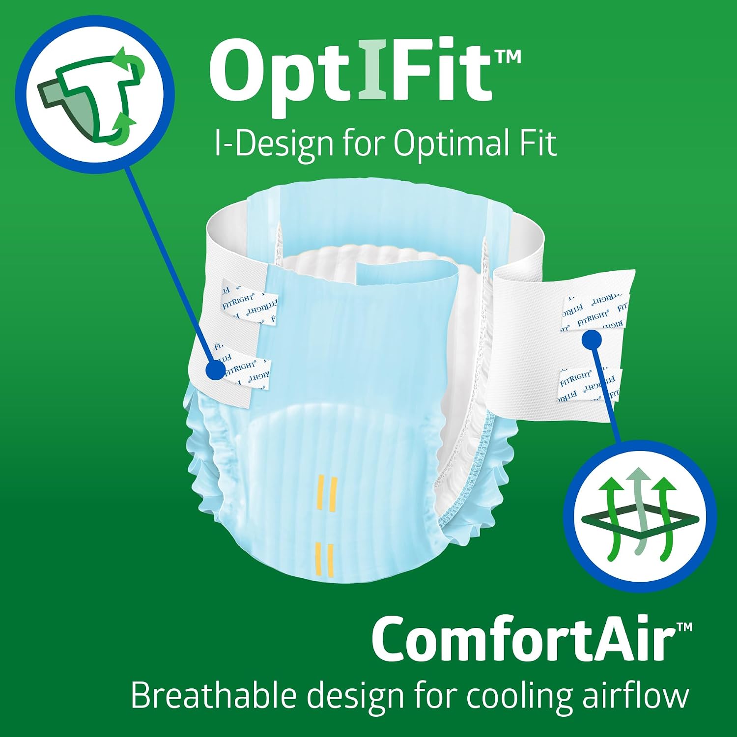 FitRight Ultra Adult Diapers, Disposable Incontinence Briefs, Leak-Proof Diaper, Absorbent Briefs For Men and Women, Maximum Protection, Medium, 32 – 44 in, 20 briefs per bag