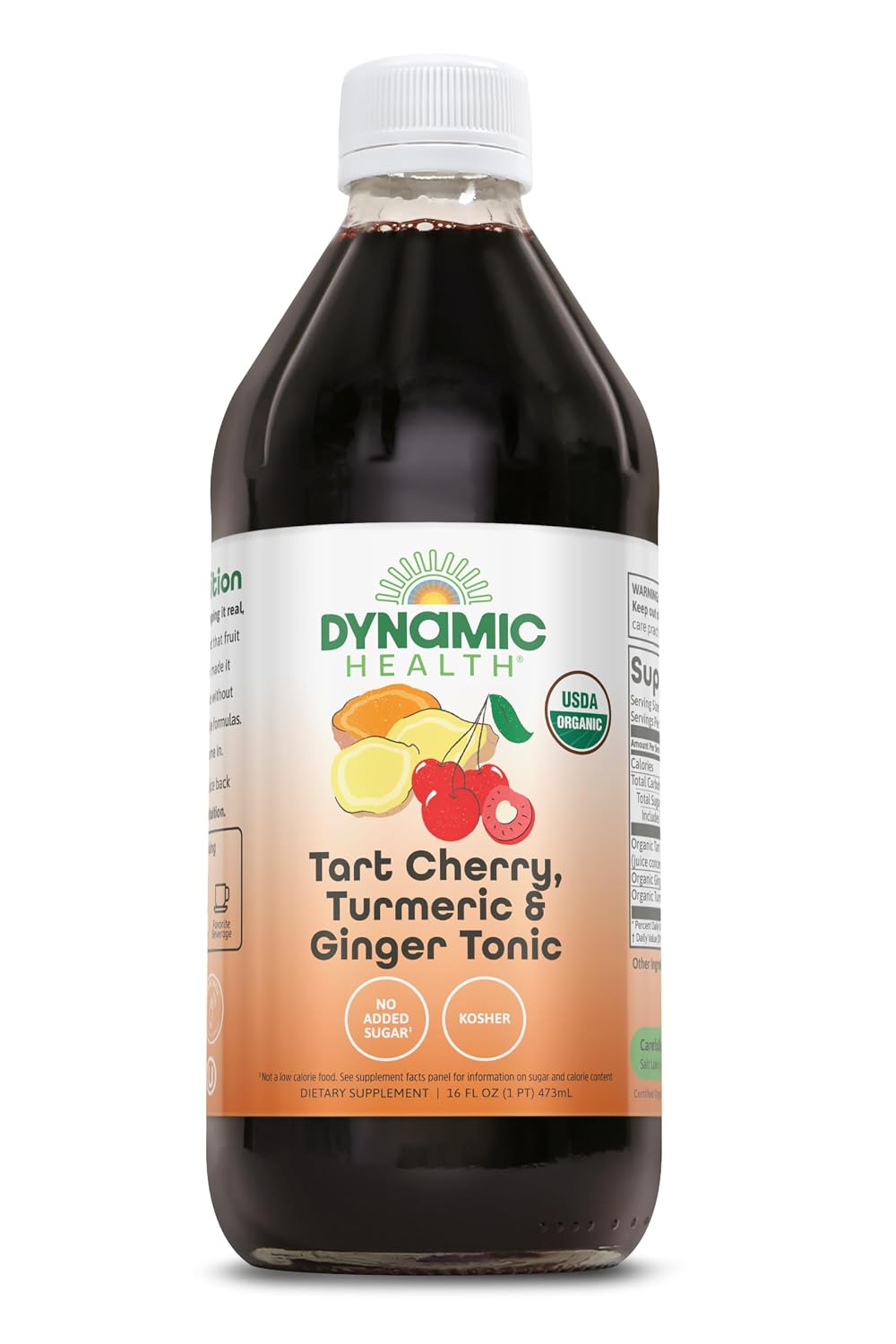 Dynamic Health Organic Tart Cherry Juice Tonic with Turmeric, 16 fl oz