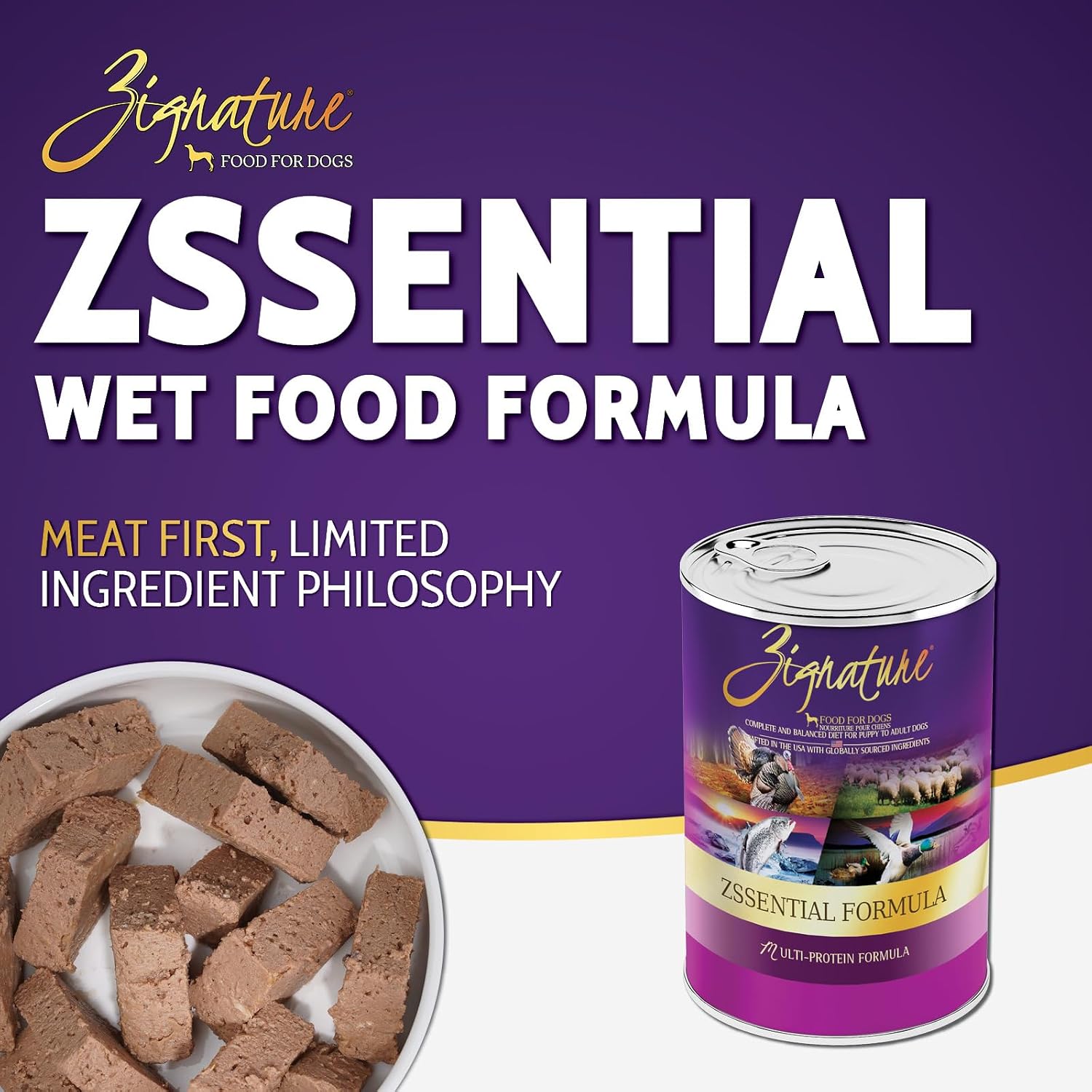 Zignature Zssential Formula Wet Canned Dog Food 13oz, case of 12