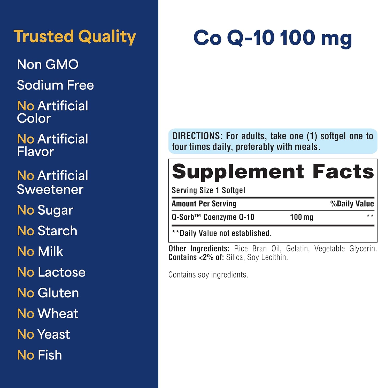 Puritan's Pride Coenzyme CoQ10 100mg, 240 Rapid Release Softgels