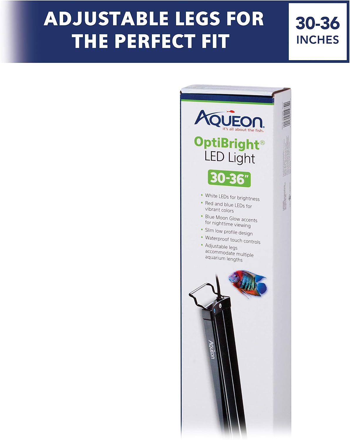 Aqueon LED OptiBright Fish Tank Aquarium Light Fixture, 48-54 Inch