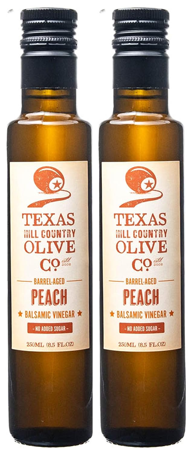 White Lemon Balsamic Vinegar - Gourmet Barrel Aged Infused Balsamic Vinegar - Great for Dressing Dipping Glazing - No Artificial Flavors or Added Sugar - Made in Texas (8.5 oz)