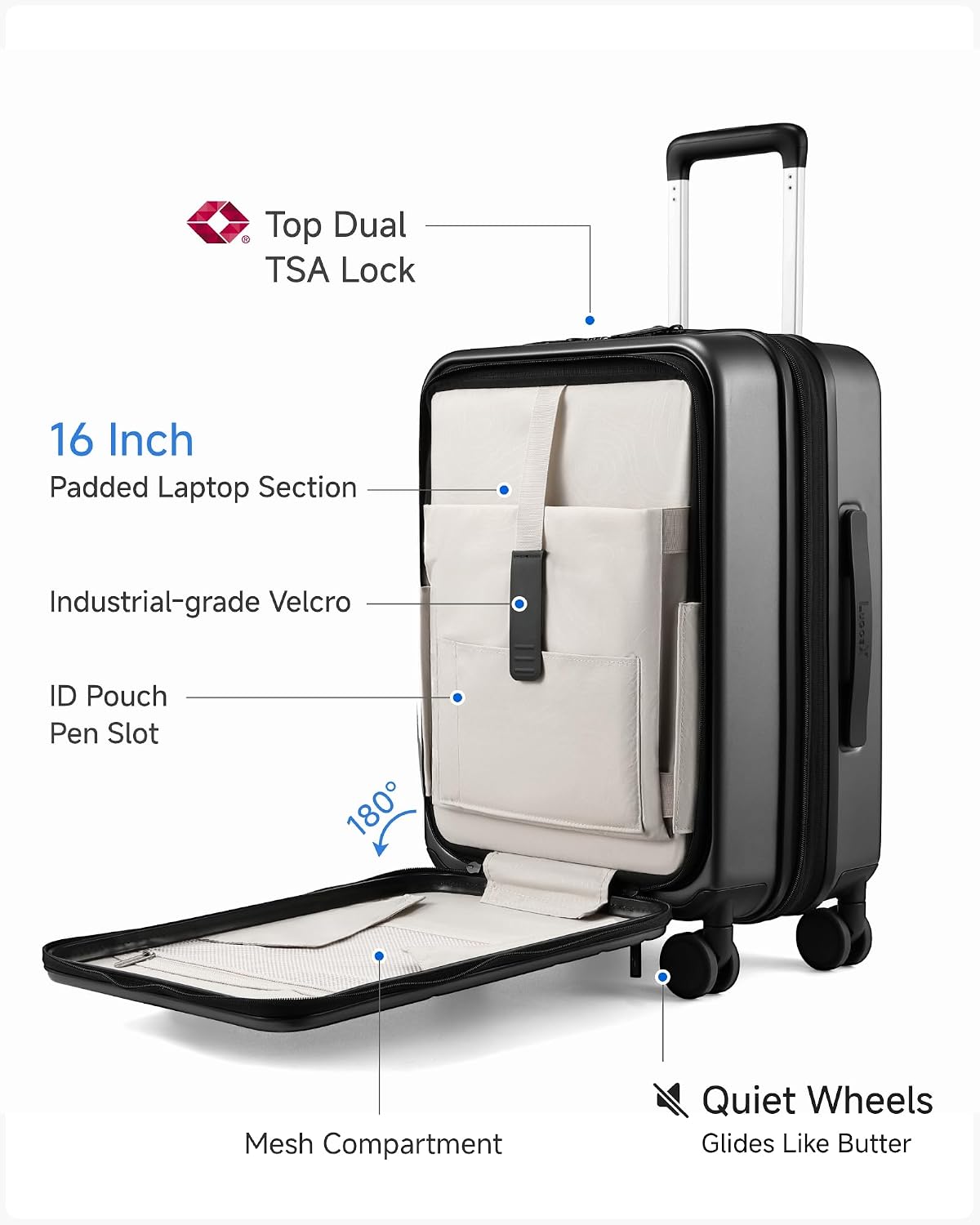 LUGGEX Checked Top Opening Expandable Suitcase, Black, 28" | Checked Luggage, Top Opening Design, 100% PC Hard Shell, Expandable Storage, TSA Approved Lock, 105L-115L Capacity, FX-Core