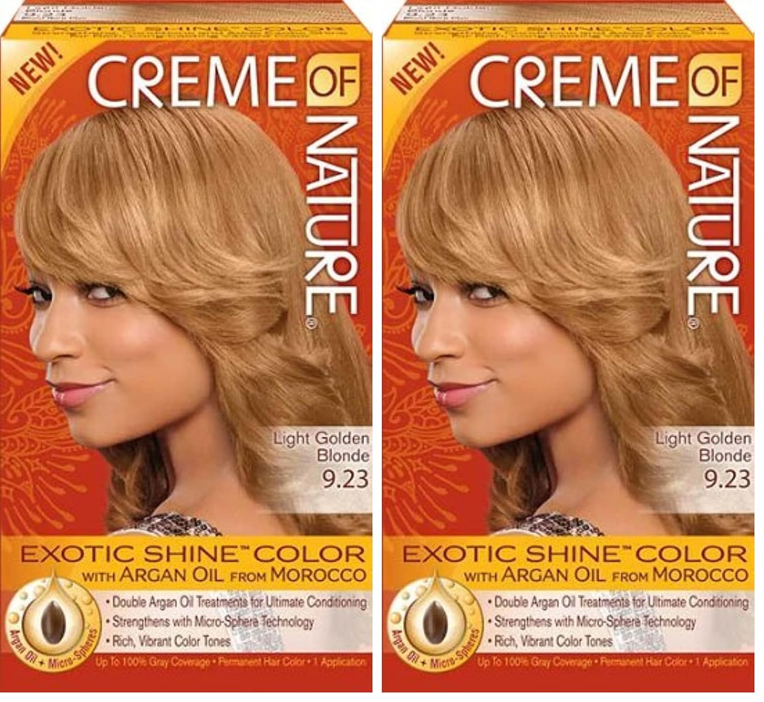 Creme of Nature, Exotic Shine Hair Color, 9.2 Light Caramel Brown, with Argan Oil from Morocco, 1 Application