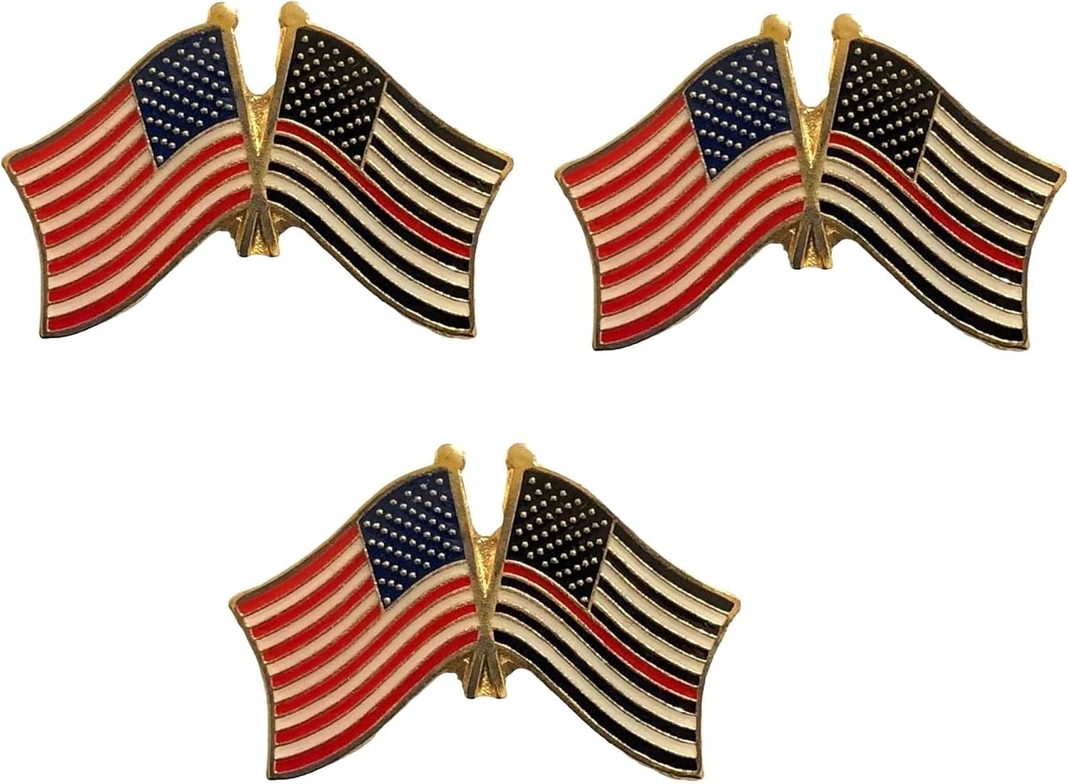 3 National Country Flag Crossed Enamel Flag Pins Pack of 3 Friendship Double Flags