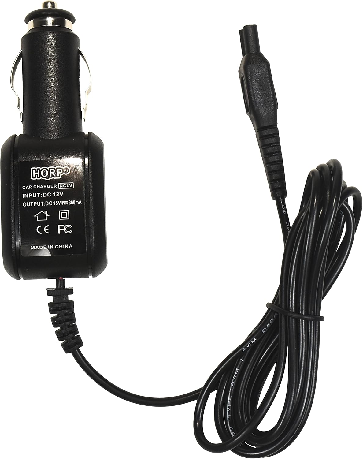 HQRP Car Charger DC Adapter Power Cord Compatible with Philips Norelco RQ1160, RQ1160CC, RQ1150, HQ560, HQ568, HQ586, HQ9171, HQ9190, PT730, PT860